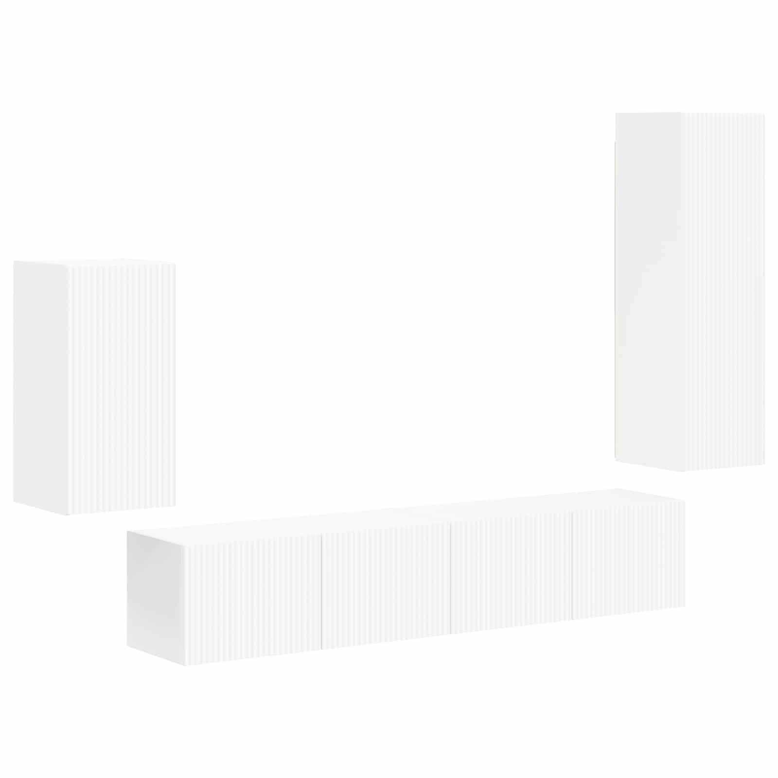 Set TV komoda Zidne 4 pcs Bijelo Konstruirano drvo