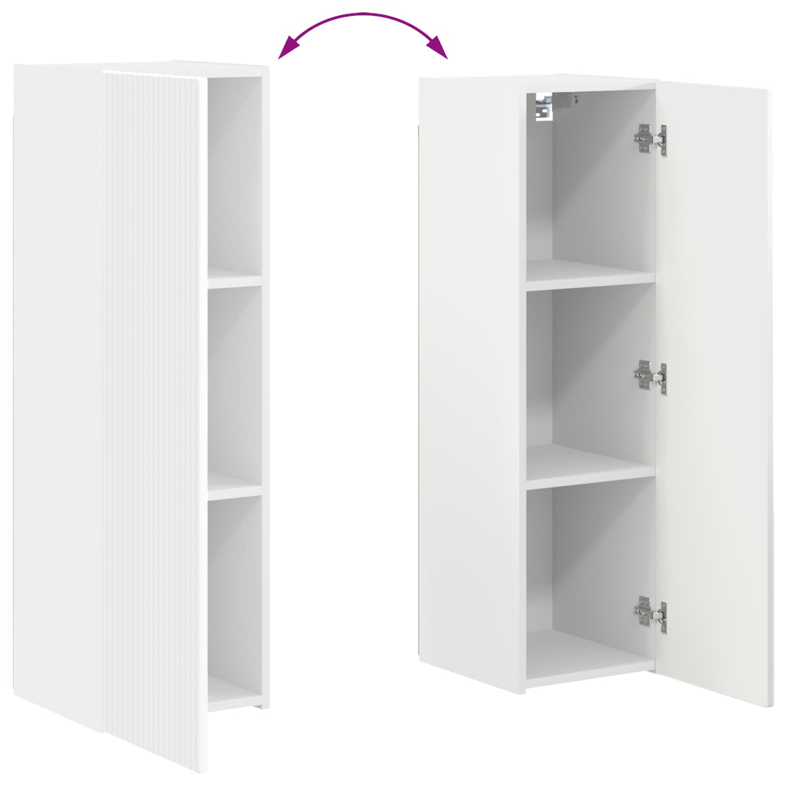 Set TV komoda Zidne 4 pcs Bijelo Konstruirano drvo