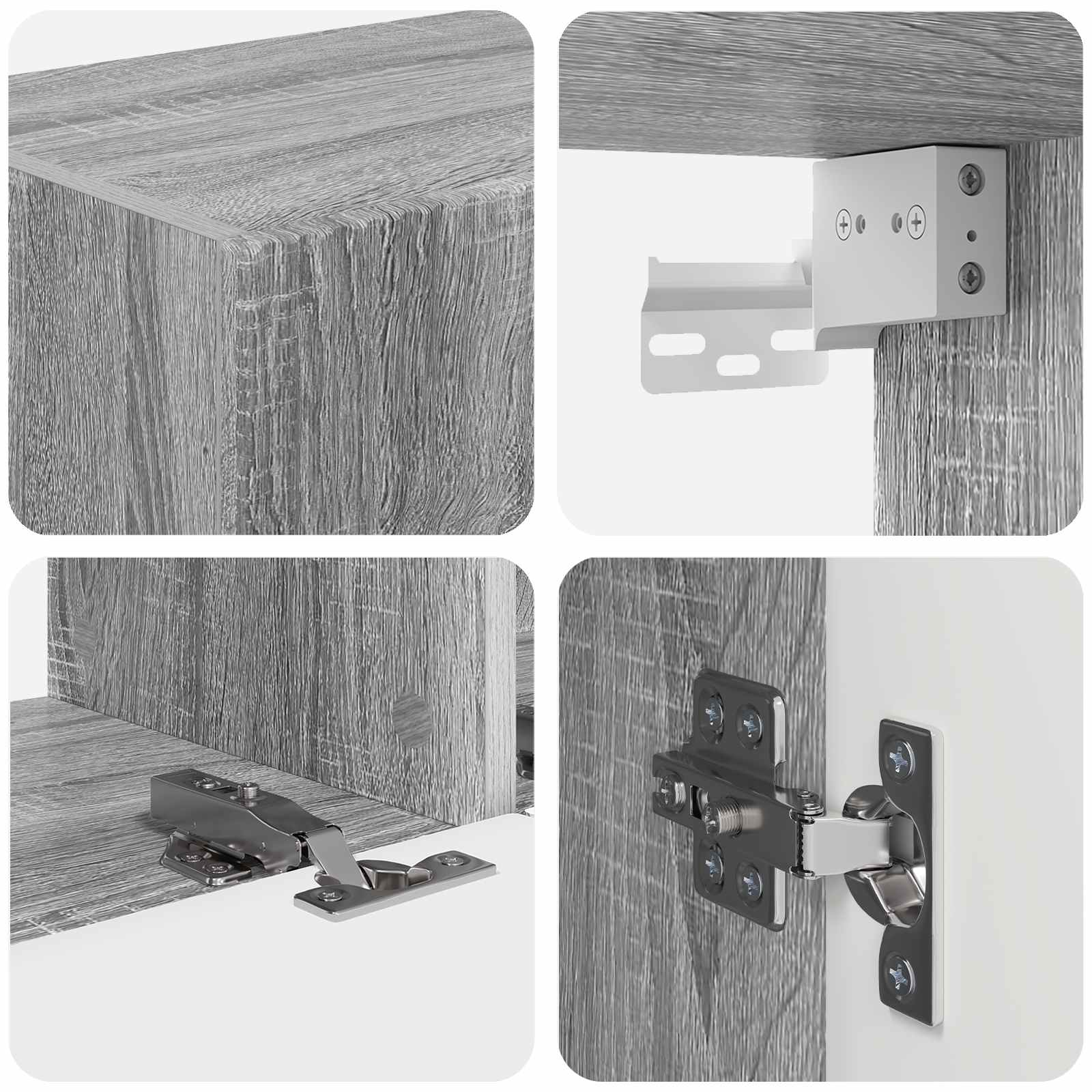 Set TV komoda Zidne 4 pcs Siva Sonoma Konstruirano drvo