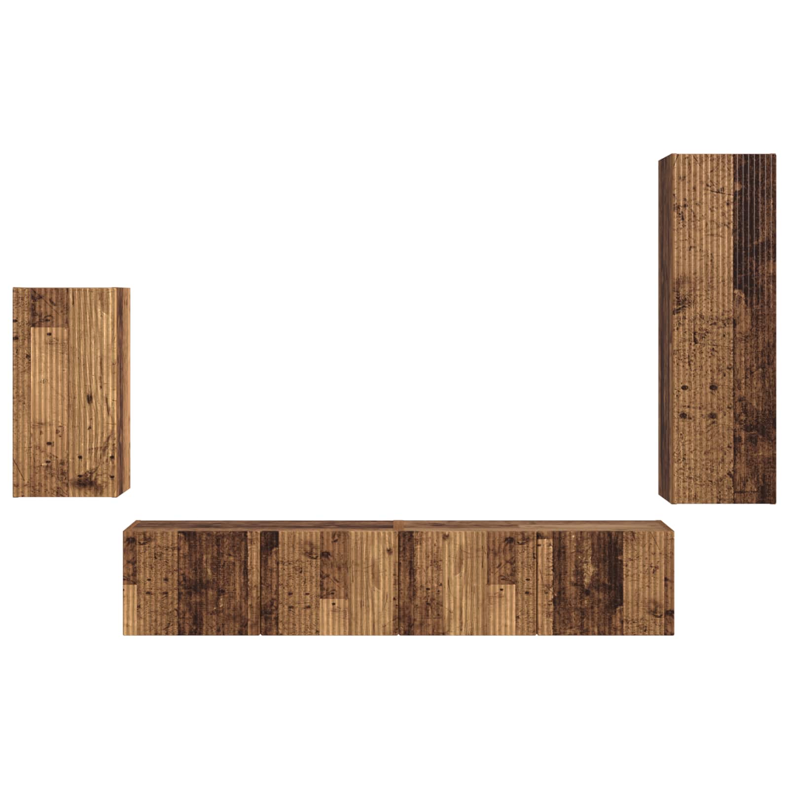 Set TV komoda Zidne 4 pcs Staro drvo Konstruirano drvo