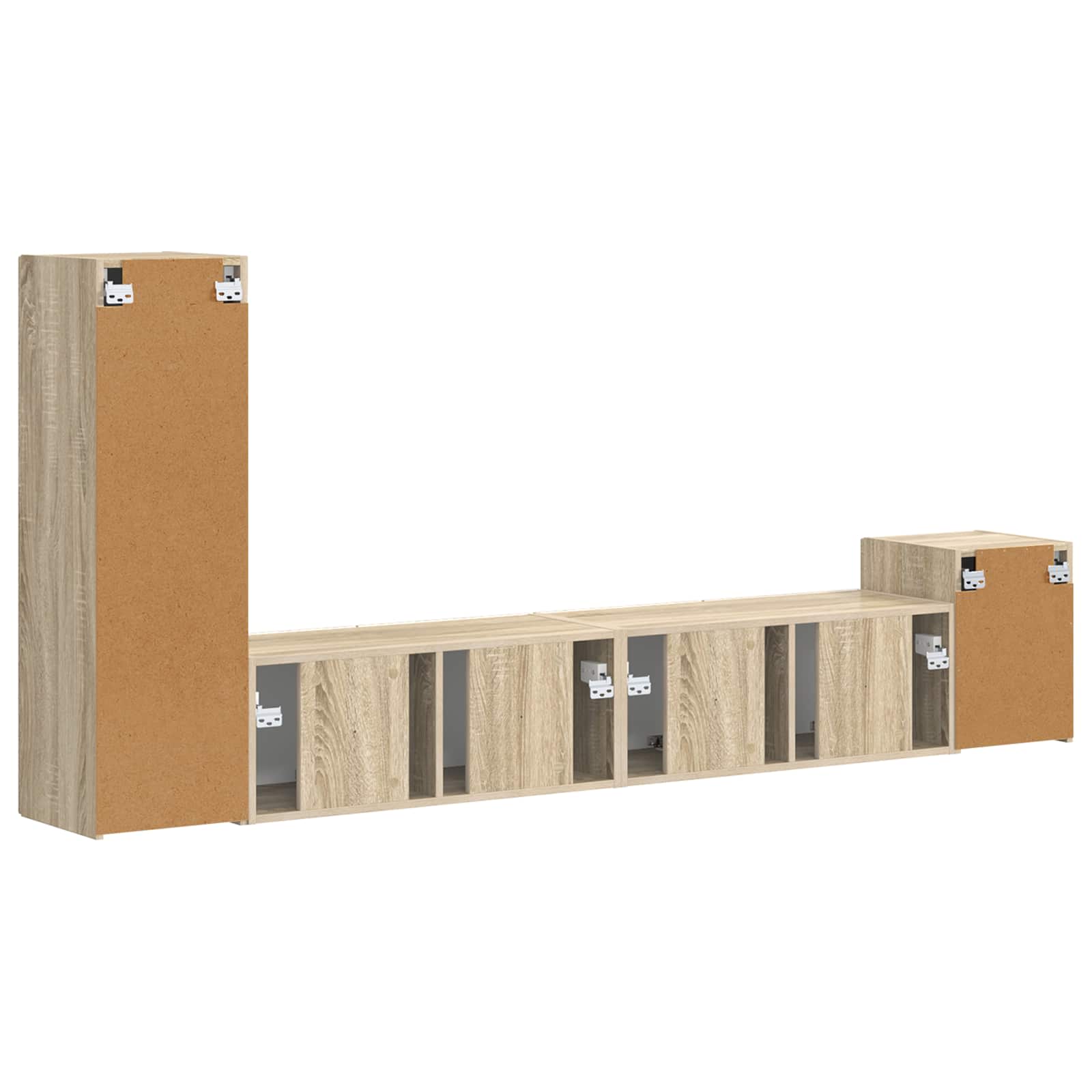 Set TV komoda Zidne 3 pcs Sonoma hrast Konstruirano drvo