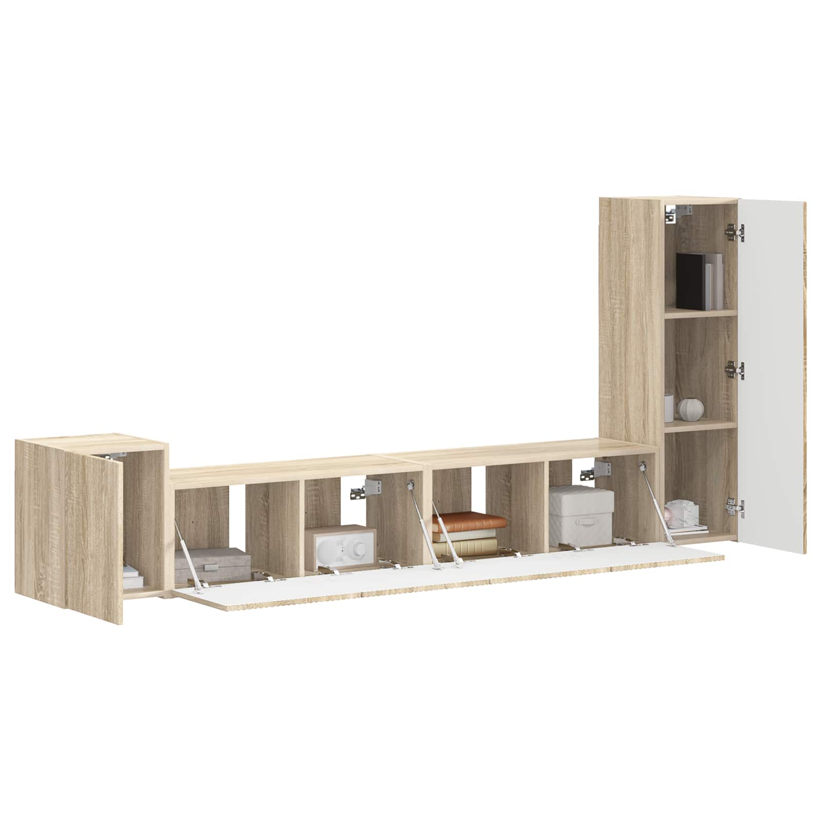 Set TV komoda Zidne 3 pcs Sonoma hrast Konstruirano drvo