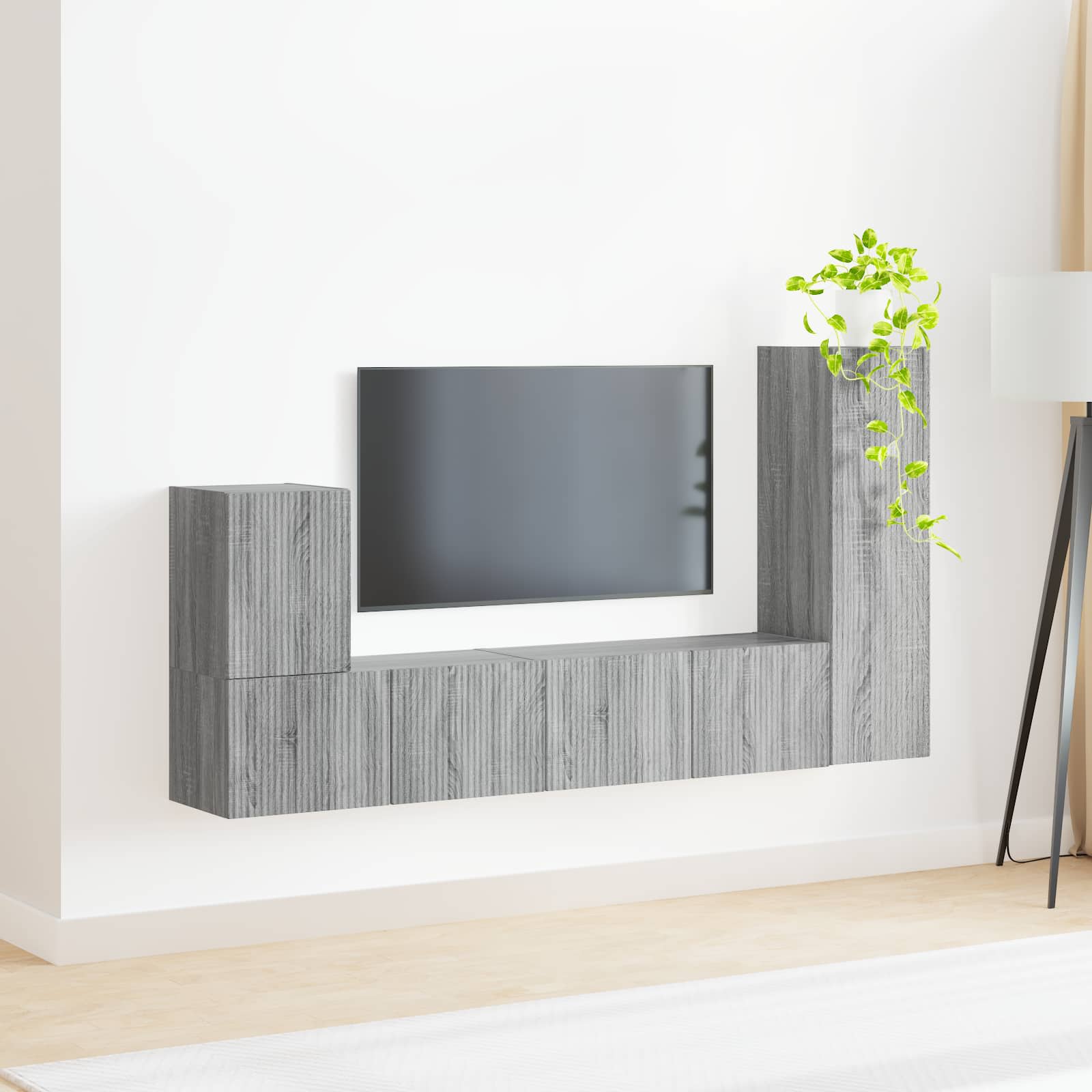 Set TV komoda Zidne 3 pcs Siva Sonoma Konstruirano drvo