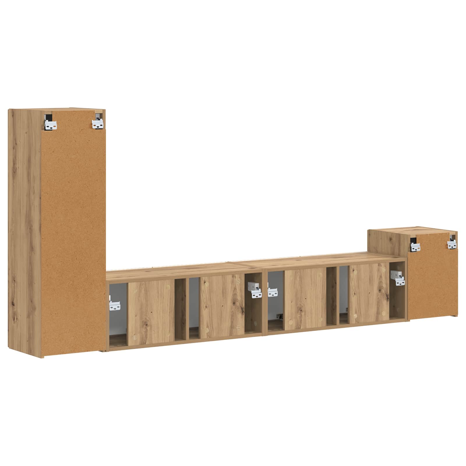 Set TV komoda Zidne 3 pcs Umjetnički hrast Konstruirano drvo
