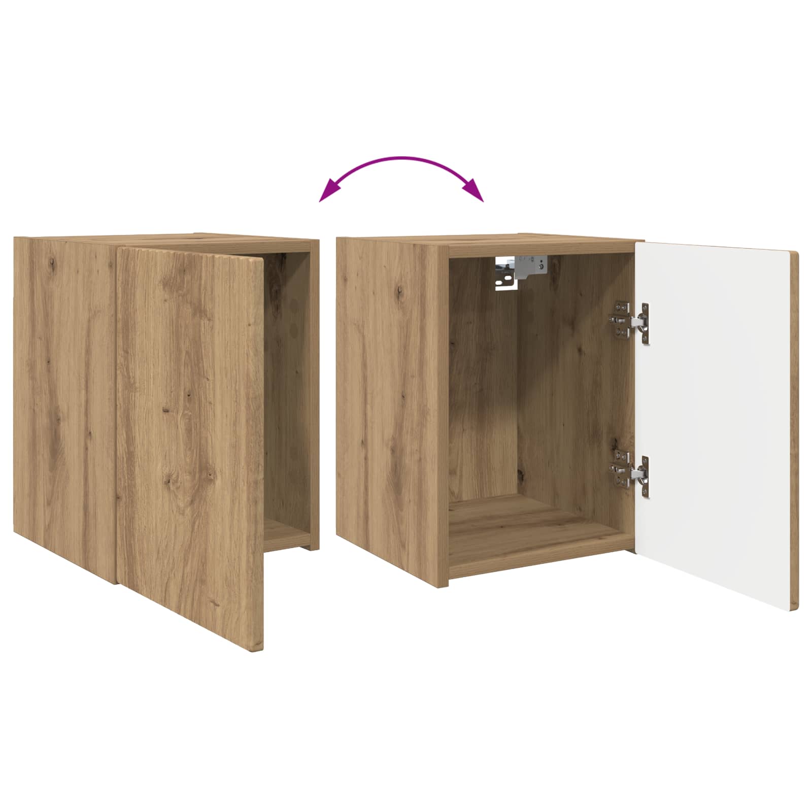 Set TV komoda Zidne 3 pcs Umjetnički hrast Konstruirano drvo