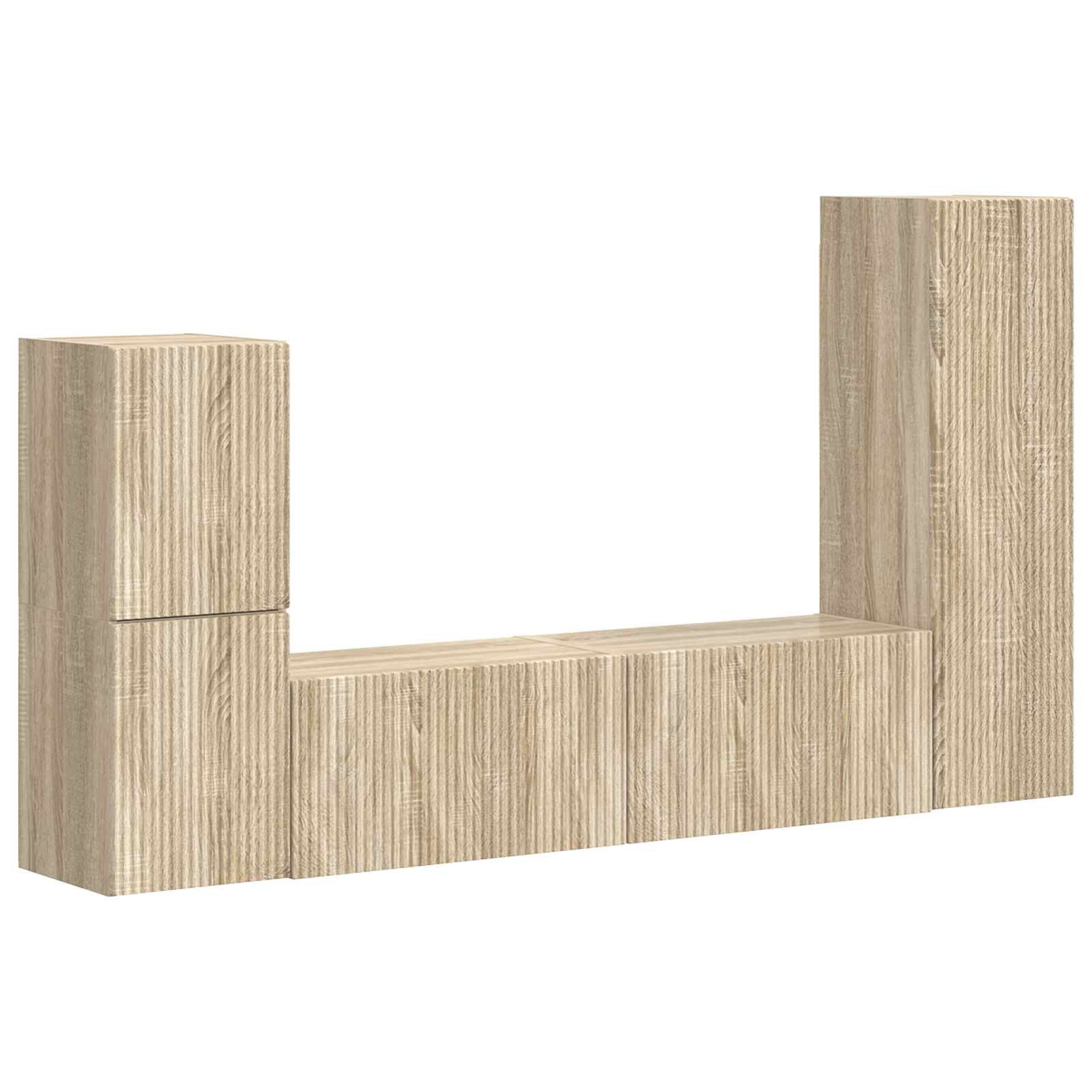 Set TV komoda Zidne 4 pcs Sonoma hrast Konstruirano drvo