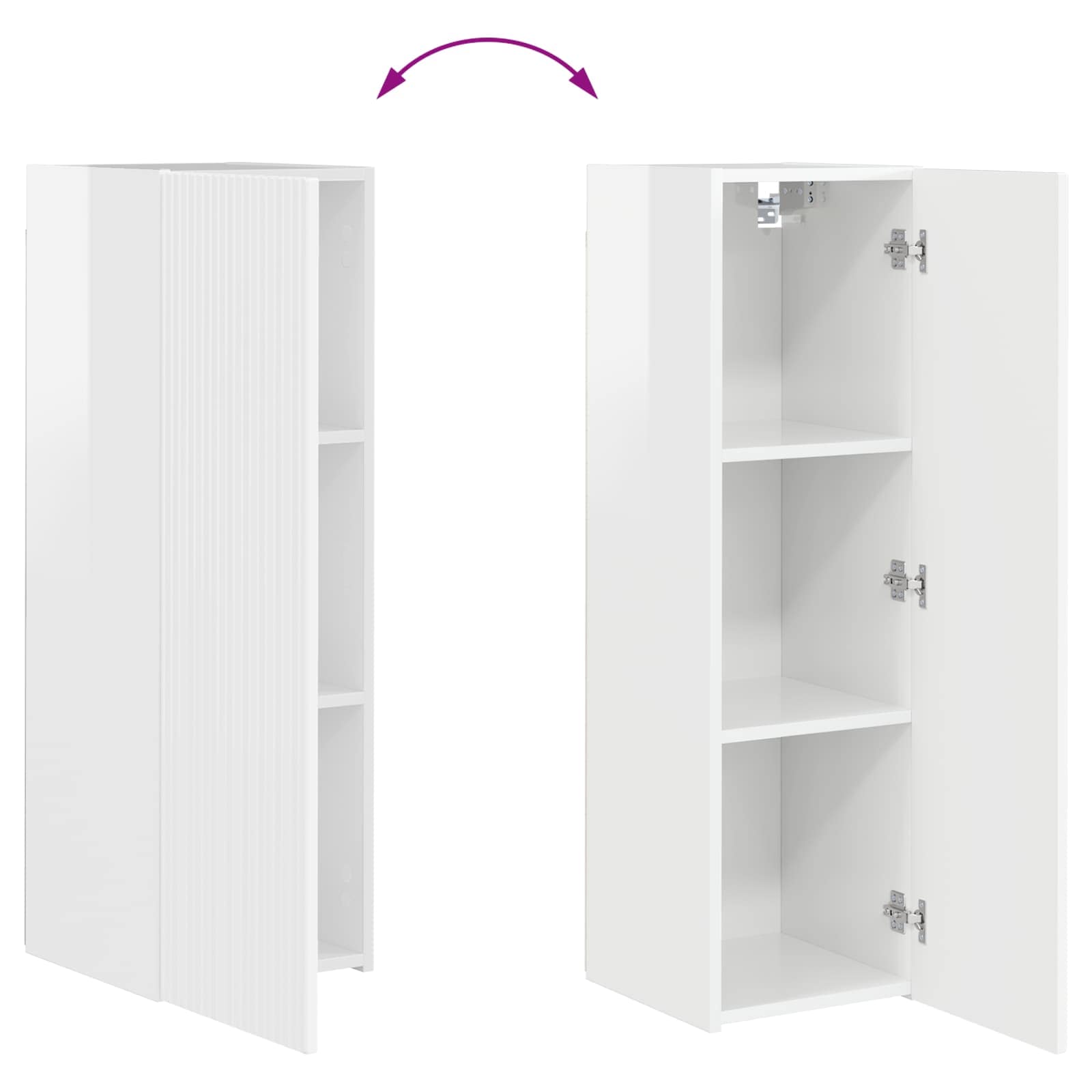 Set TV komoda Zidne 4 pcs Visoki sjaj bijela Konstruirano drvo