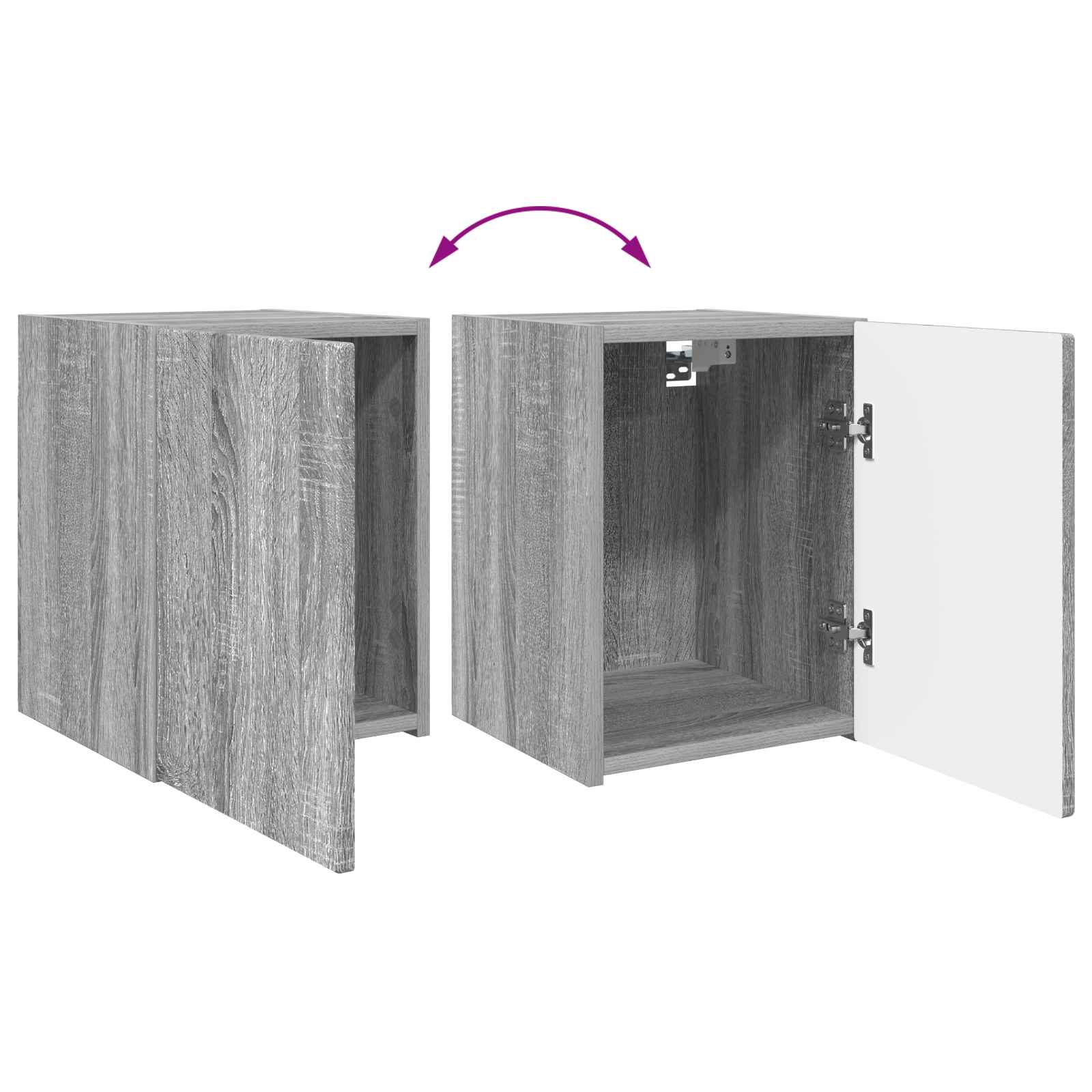 Set TV komoda Zidne 4 pcs Siva Sonoma Konstruirano drvo