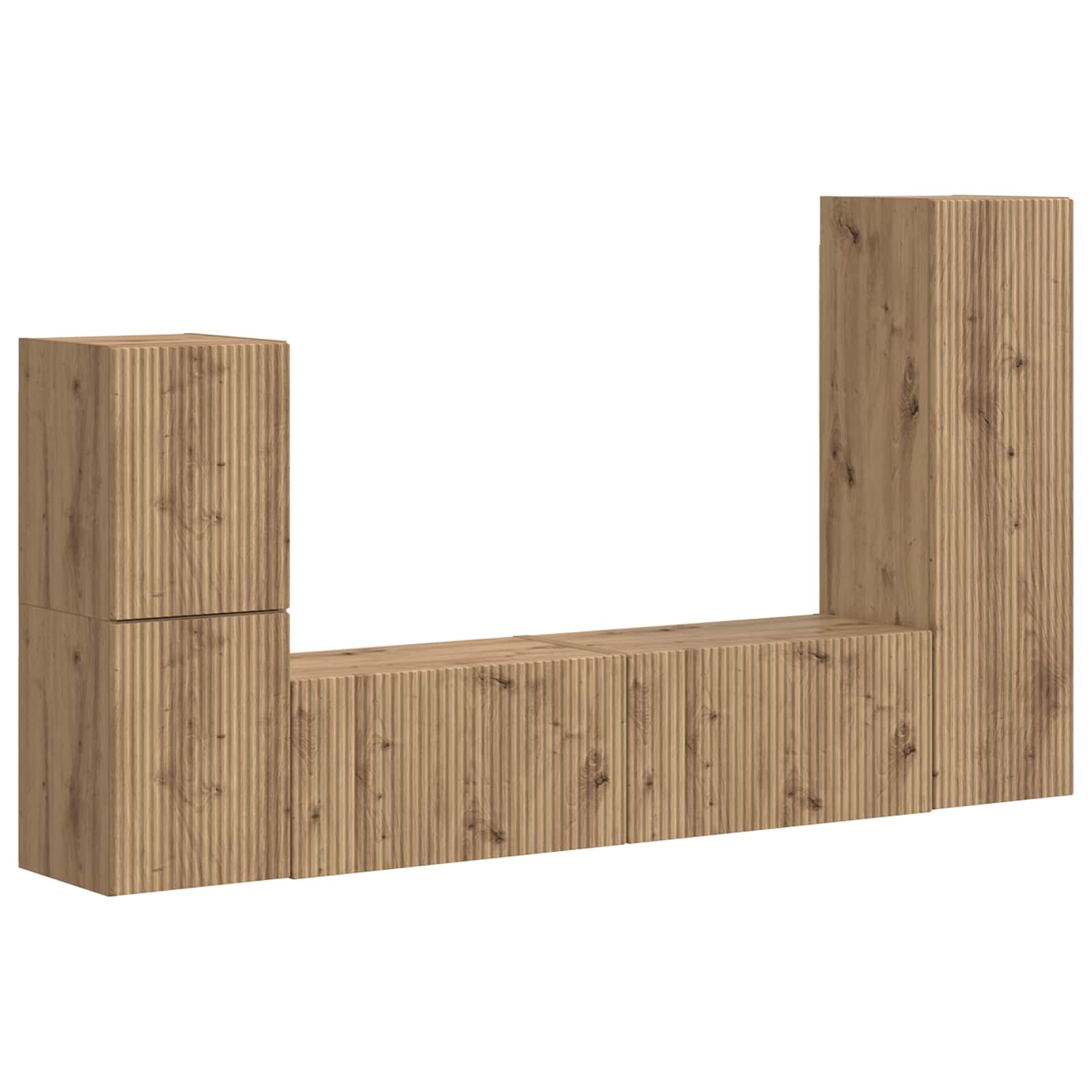 Set TV komoda Zidne 4 pcs Umjetnički hrast Konstruirano drvo