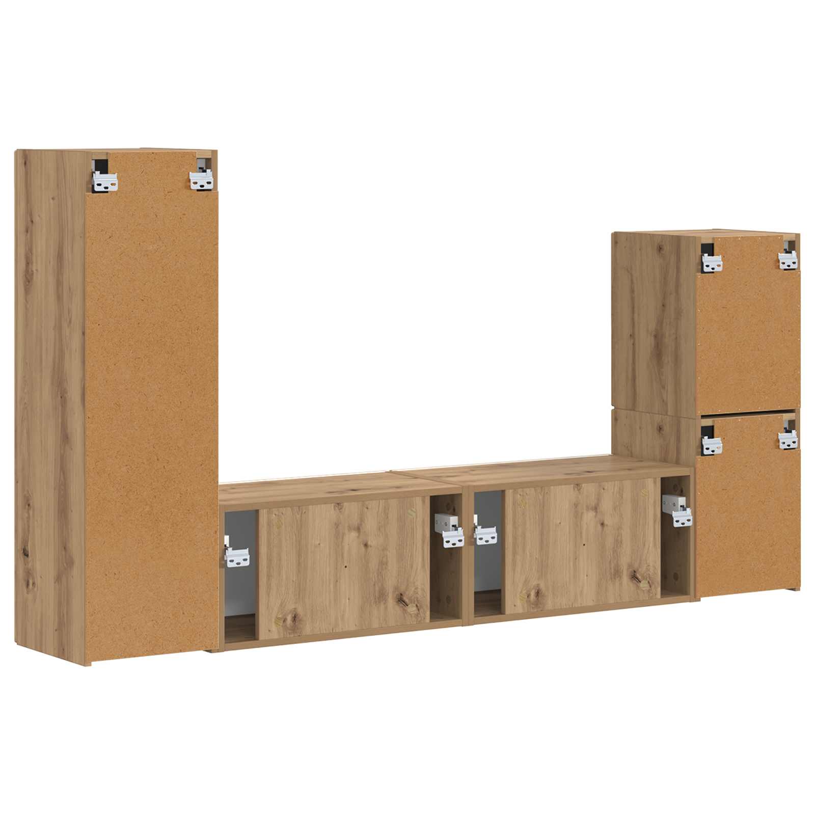 Set TV komoda Zidne 4 pcs Umjetnički hrast Konstruirano drvo