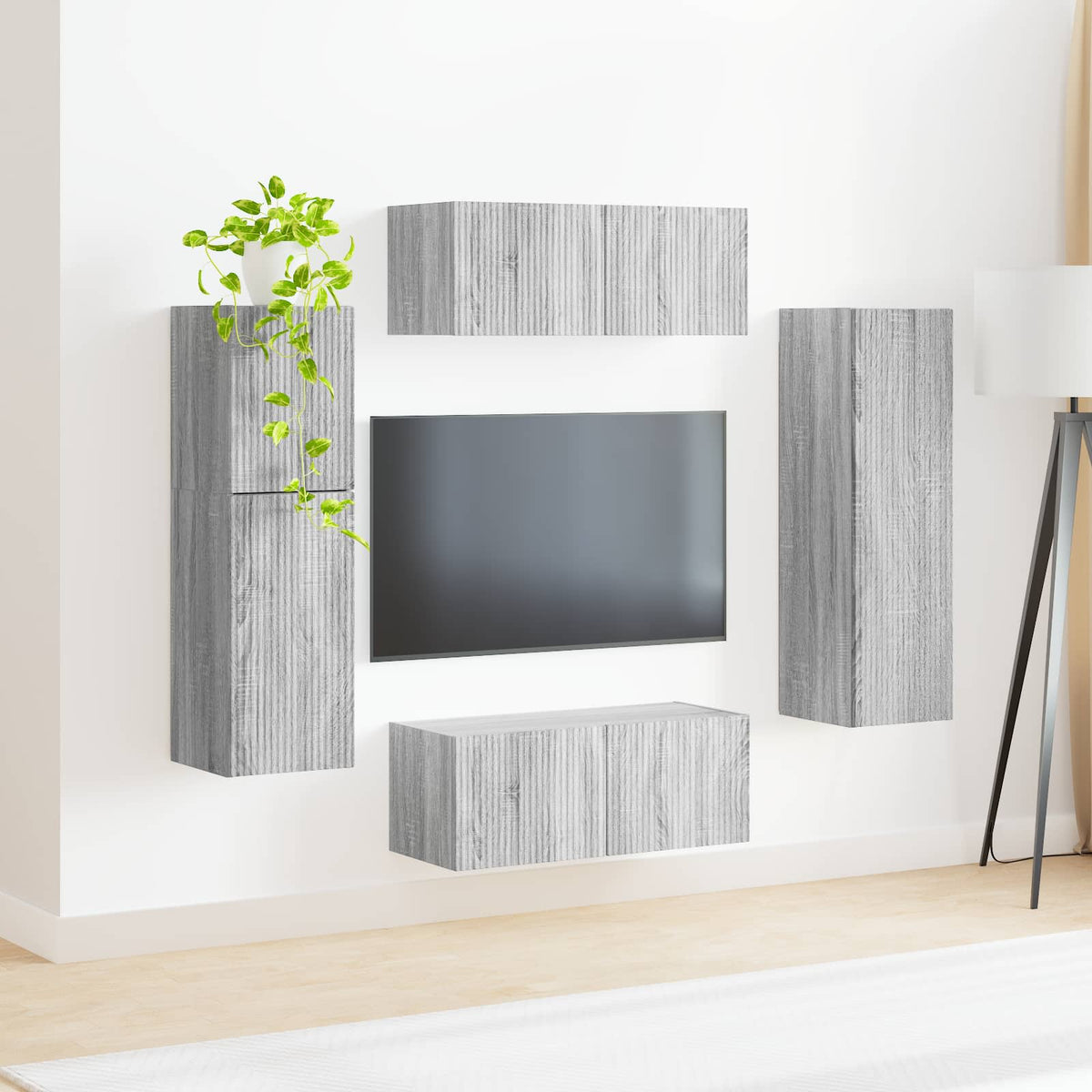 Set TV komoda 4 kom. Siva Sonoma Konstruirano drvo