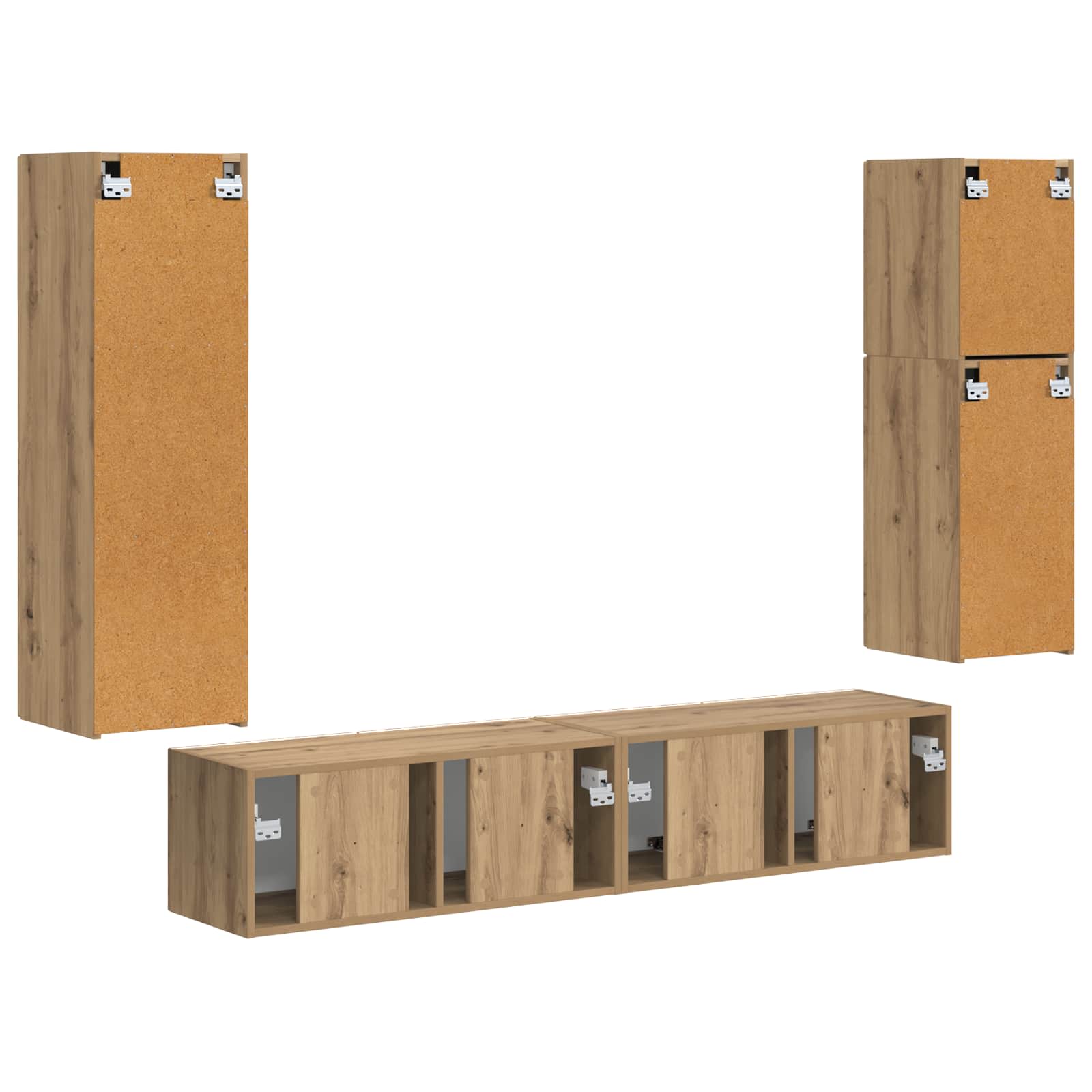 Set TV komoda Zidne 4 pcs Umjetnički hrast Konstruirano drvo