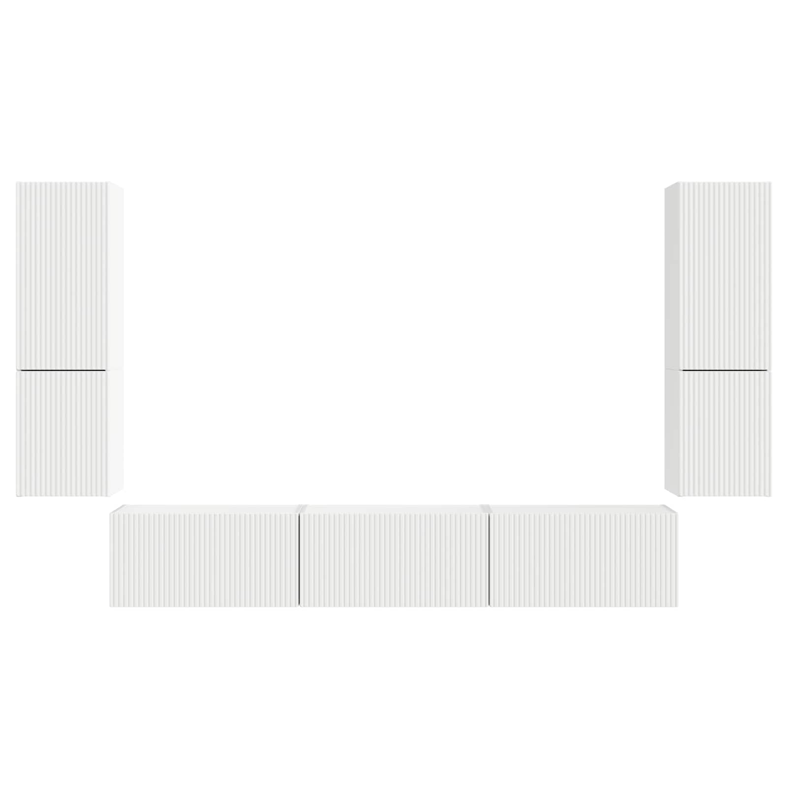 Set TV komoda Zidne 4 pcs Bijelo Konstruirano drvo