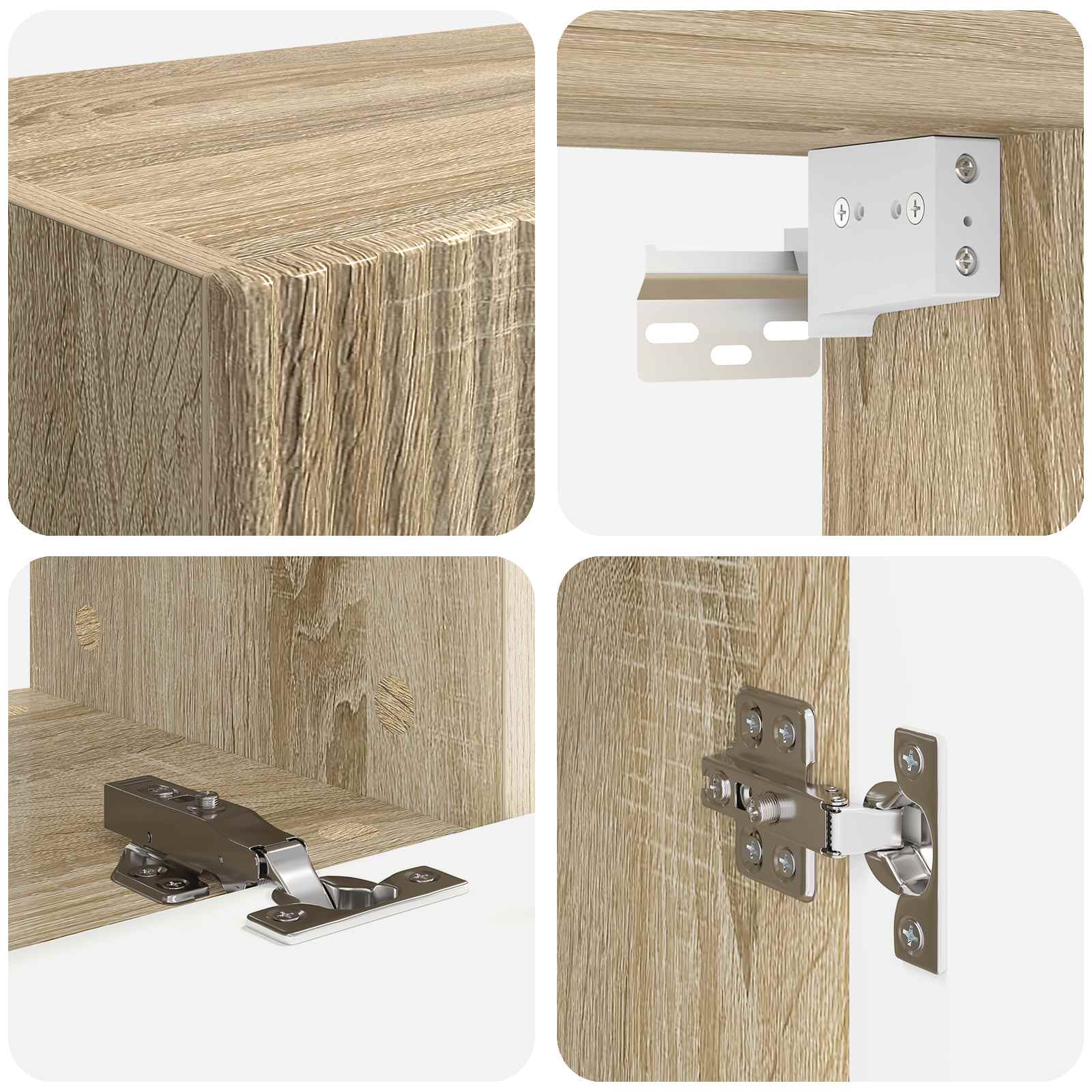 Set TV komoda Zidne 4 pcs Sonoma hrast Konstruirano drvo