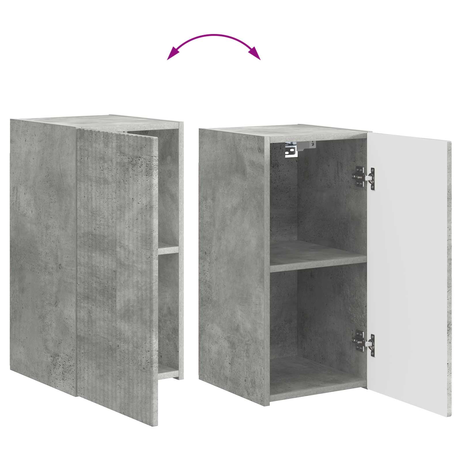 Set TV komoda Zidne 4 pcs Betonski sivi Konstruirano drvo
