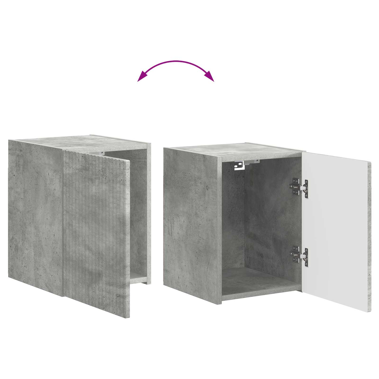 Set TV komoda Zidne 4 pcs Betonski sivi Konstruirano drvo