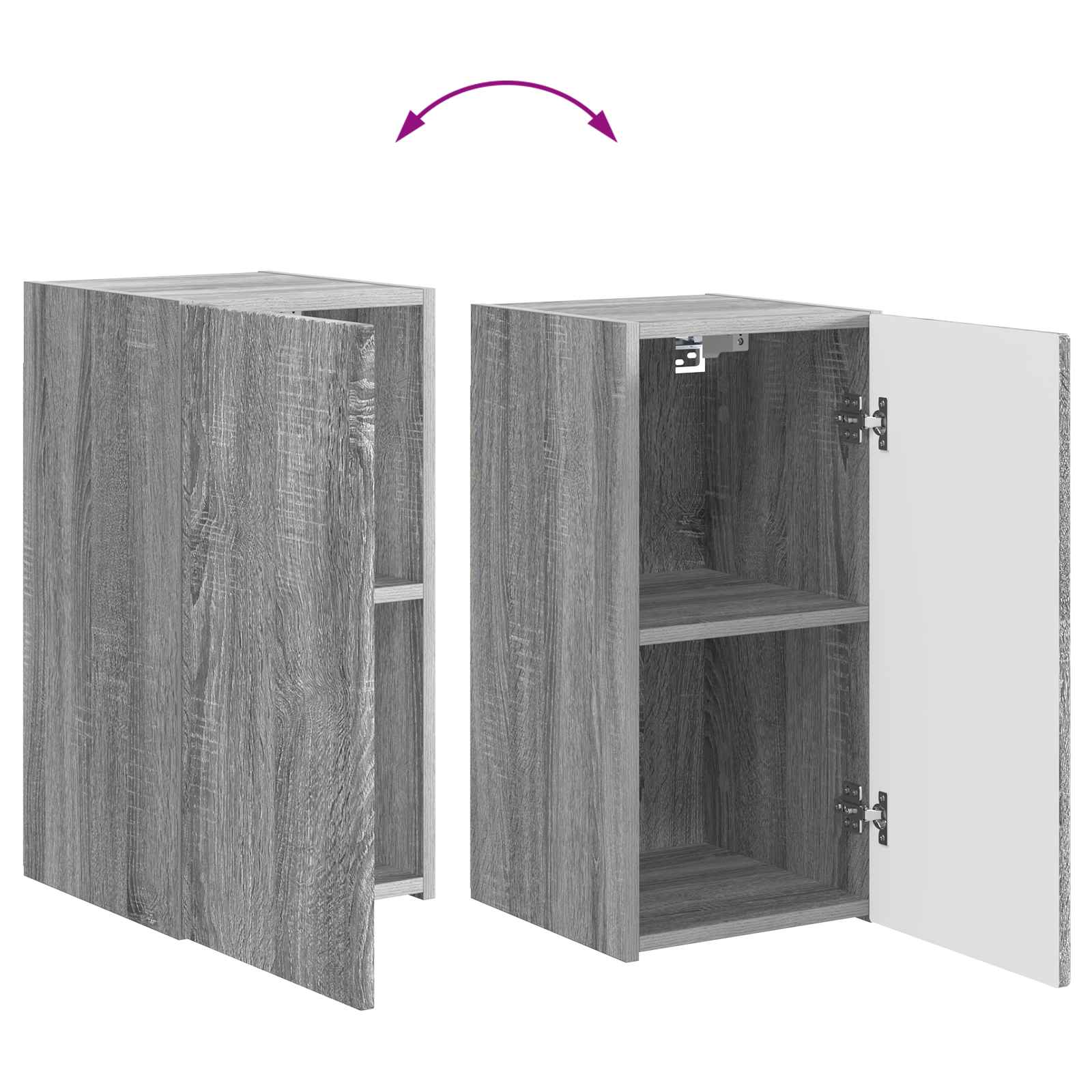 Set TV komoda Zidne 4 pcs Siva Sonoma Konstruirano drvo