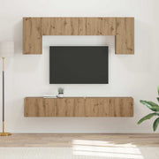 Set TV komoda Zidne 5 pcs Visoki sjaj bijela Konstruirano drvo