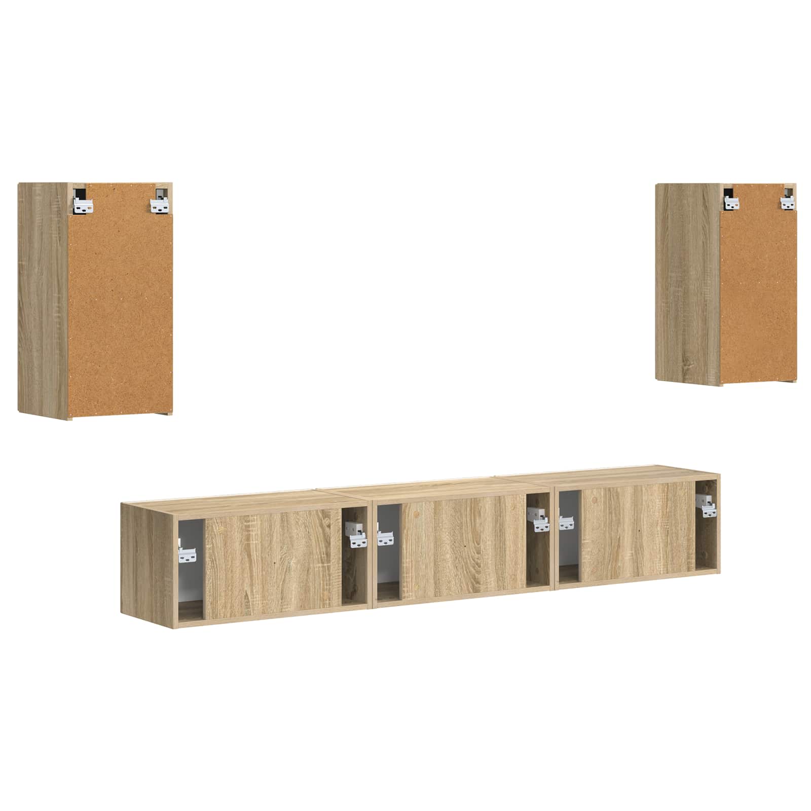 Set TV komoda Zidne 5 pcs Sonoma hrast Konstruirano drvo