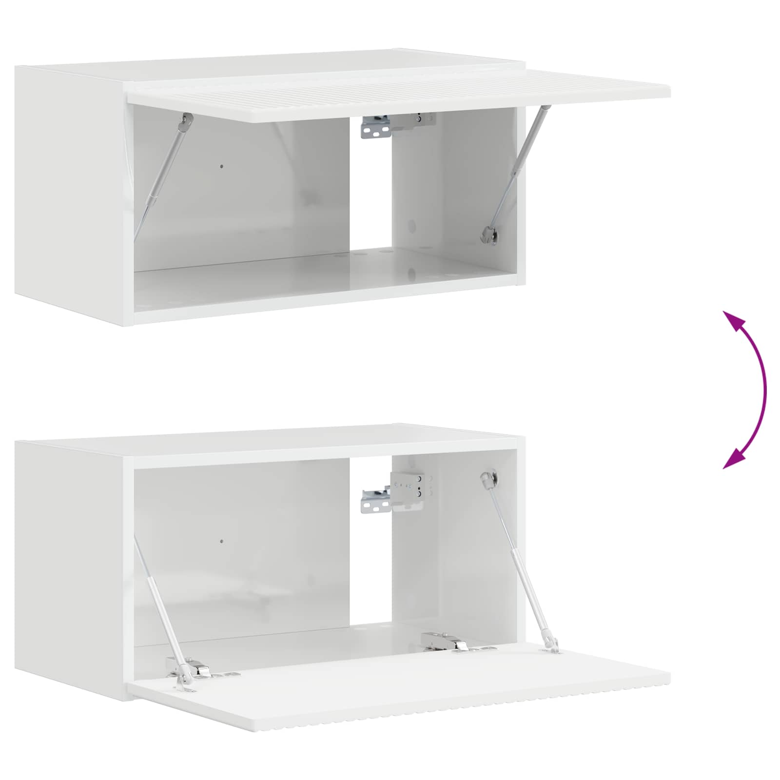 Set TV komoda Zidne 5 pcs Visoki sjaj bijela Konstruirano drvo