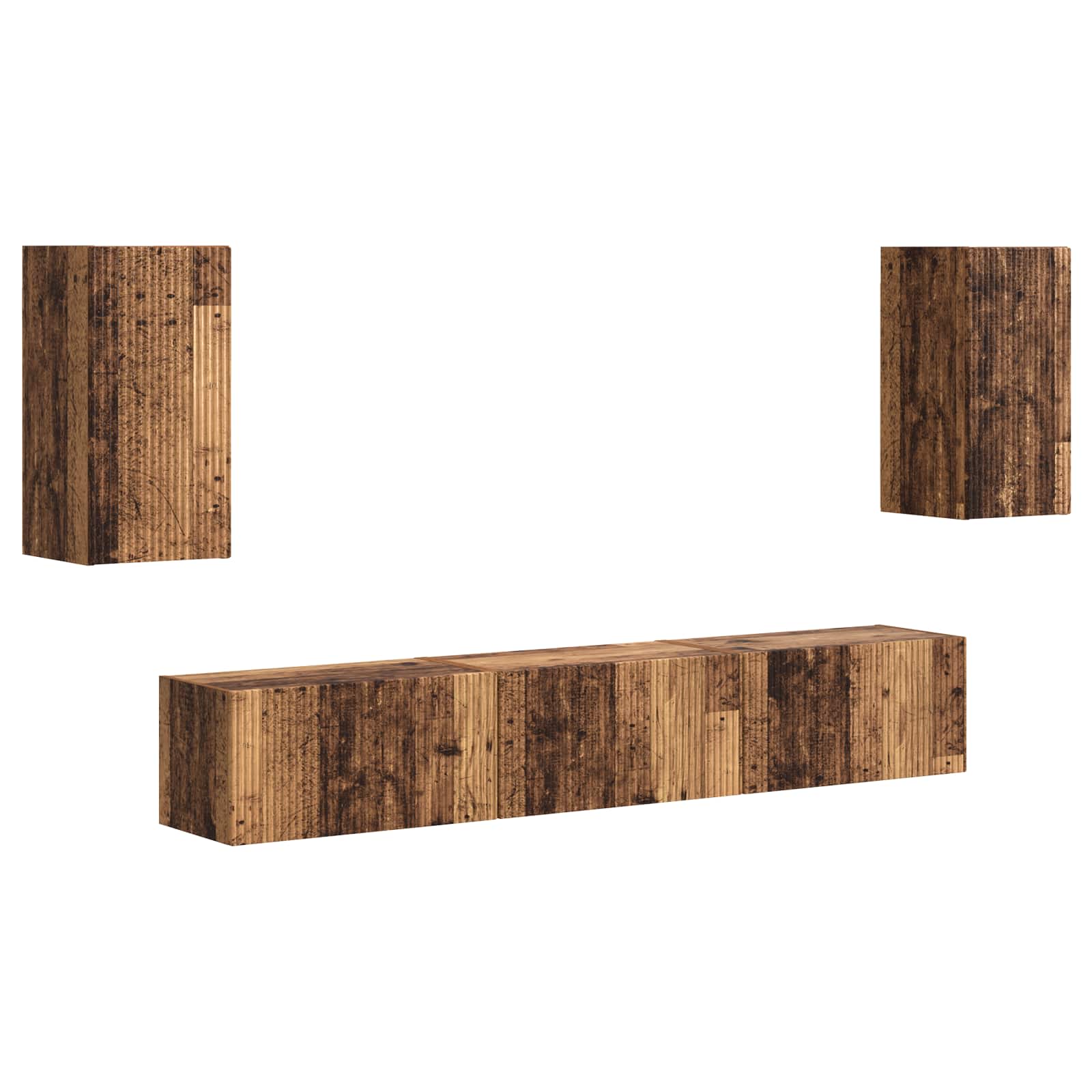 Set TV komoda Zidne 5 pcs Staro drvo Konstruirano drvo