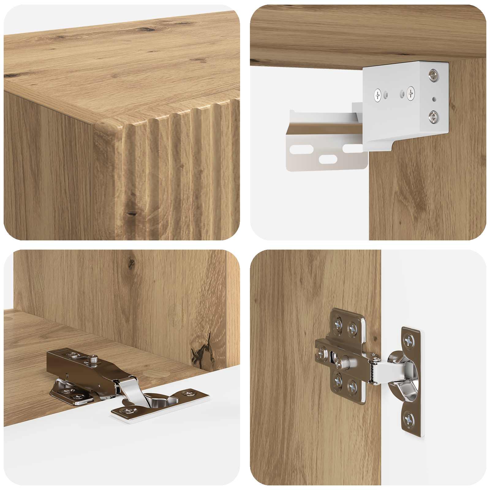 Set TV komoda Zidne 5 pcs Umjetnički hrast Konstruirano drvo