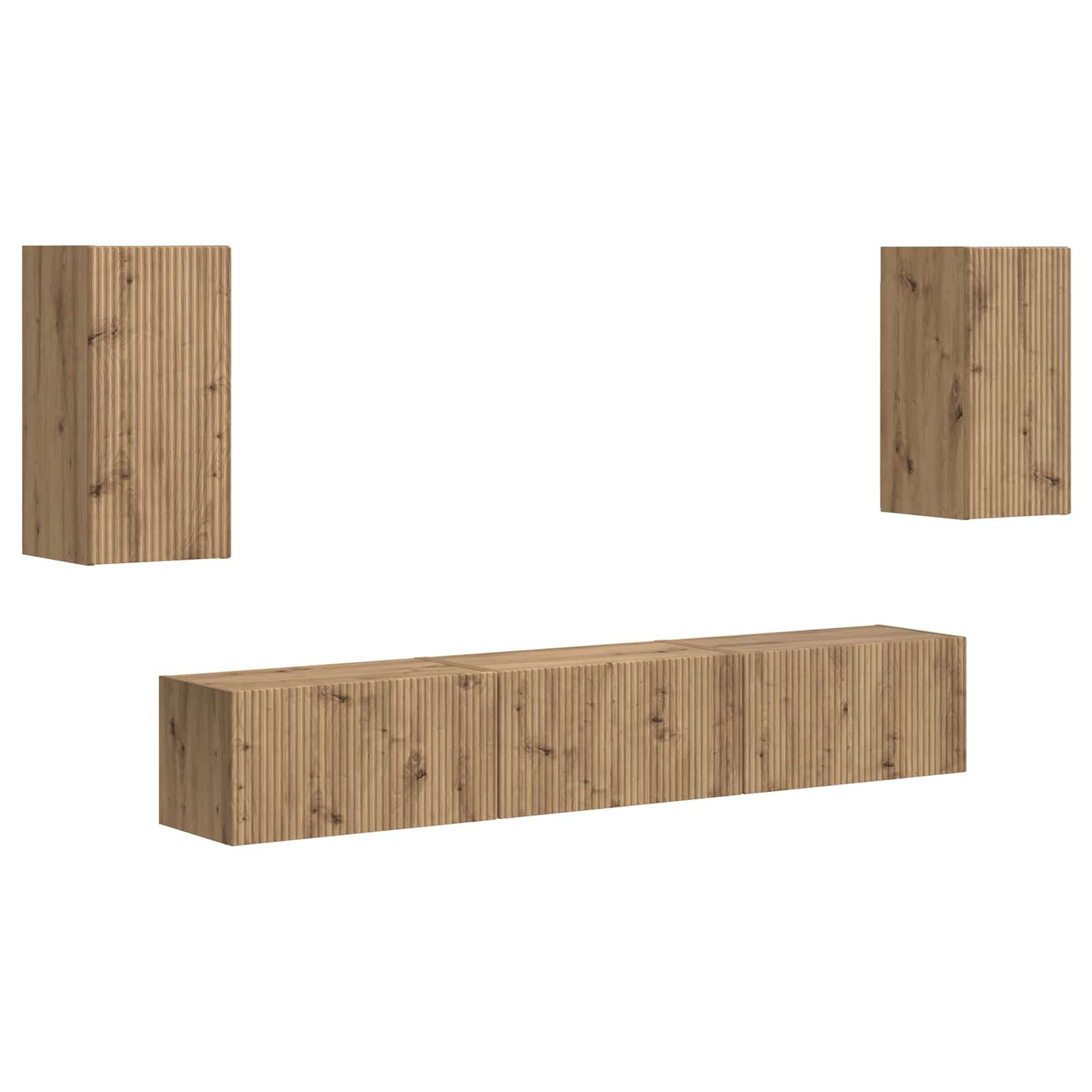 Set TV komoda Zidne 5 pcs Umjetnički hrast Konstruirano drvo