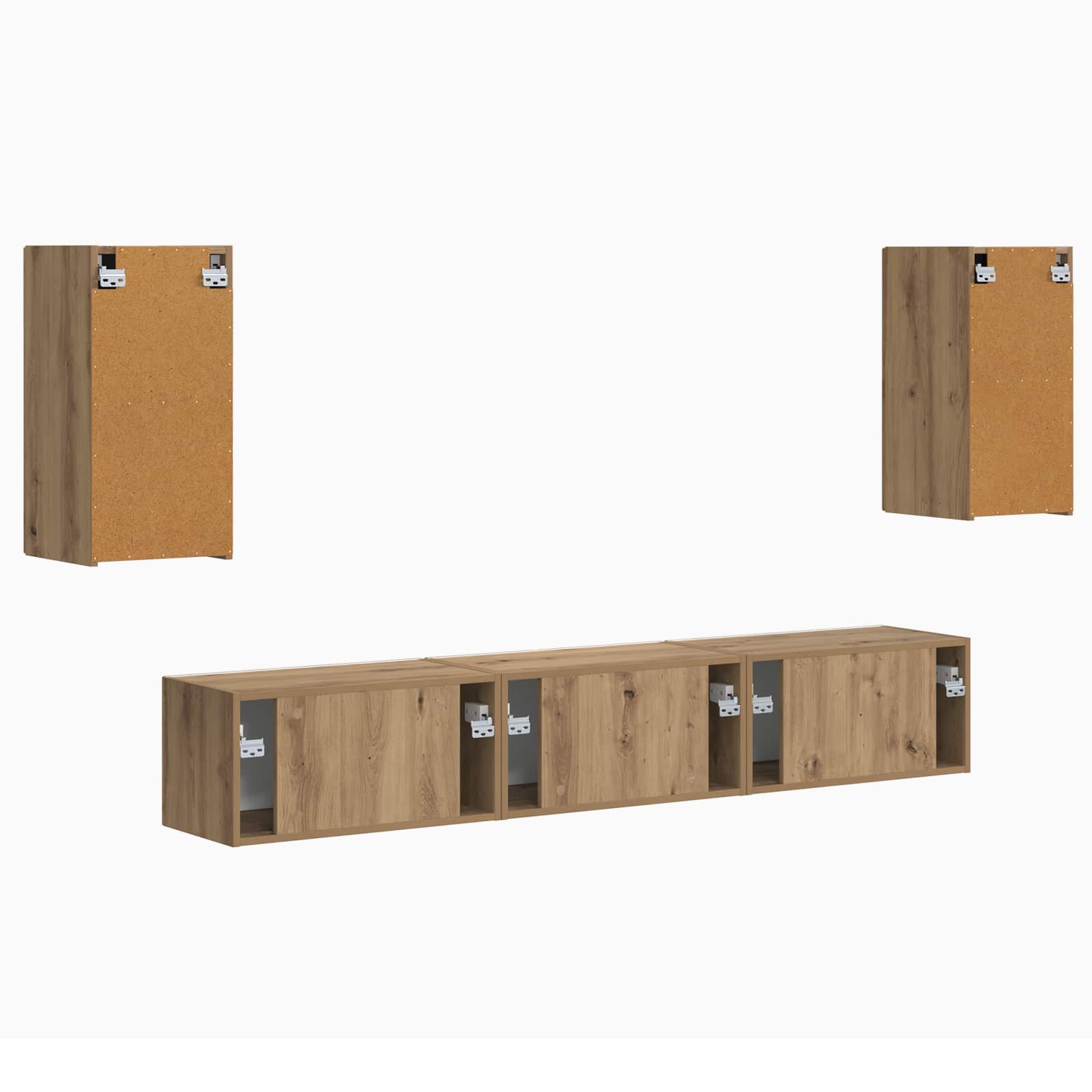 Set TV komoda Zidne 5 pcs Umjetnički hrast Konstruirano drvo