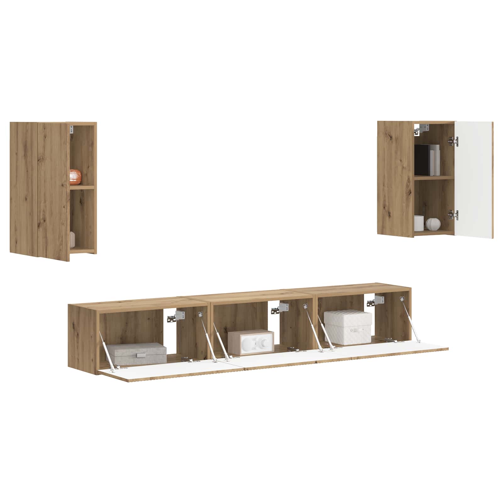 Set TV komoda Zidne 5 pcs Umjetnički hrast Konstruirano drvo