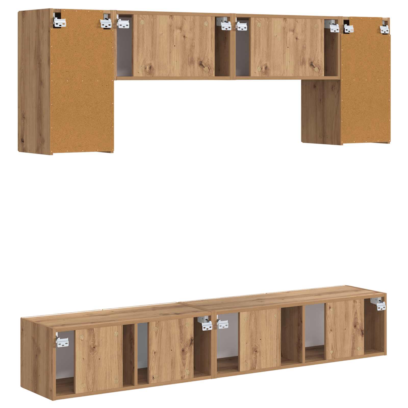 Set TV komoda Zidne 4 pcs Sonoma hrast Konstruirano drvo