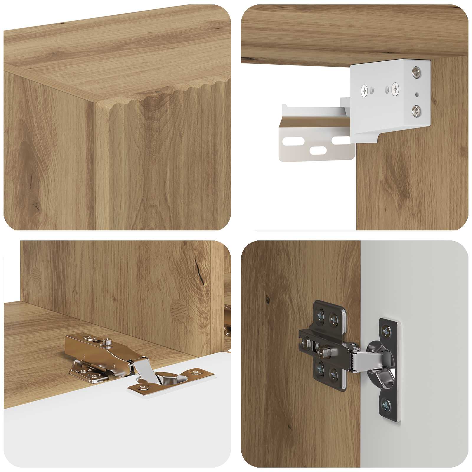 Set TV komoda Zidne 4 pcs Siva Sonoma Konstruirano drvo