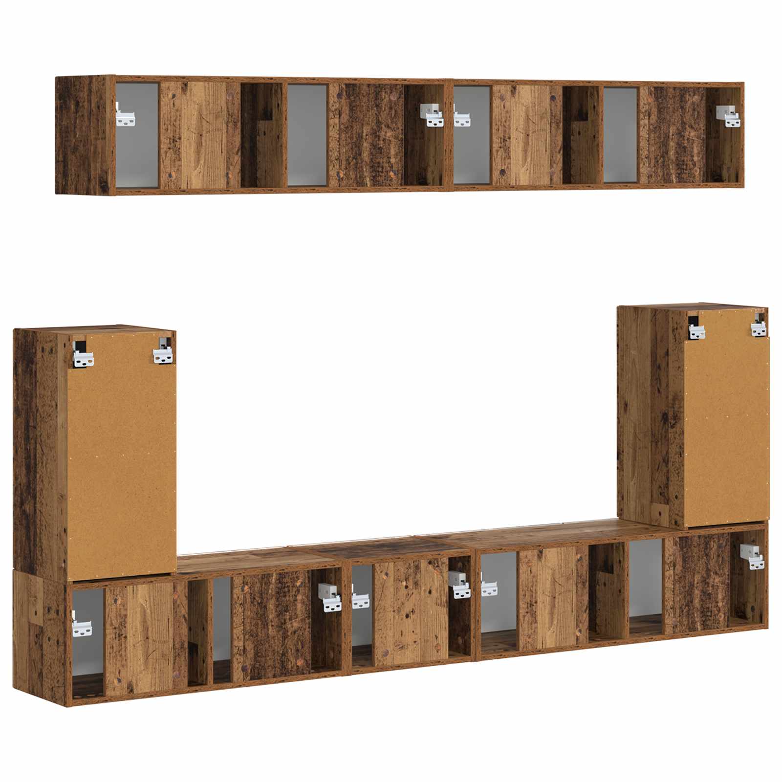 Set TV komoda Zidne 5 pcs Staro drvo Konstruirano drvo