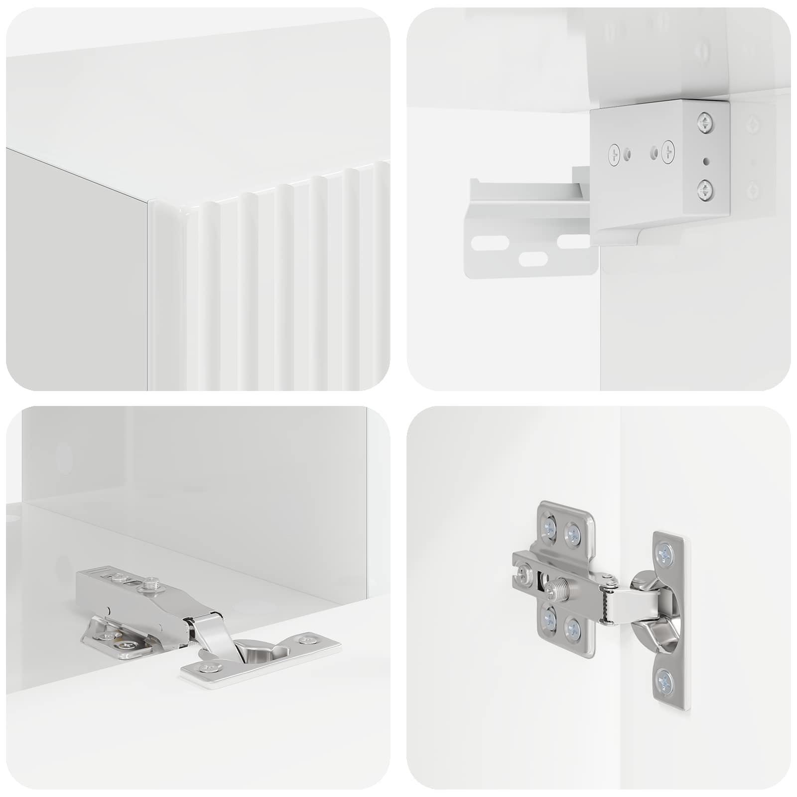 Set TV komoda 5 pcs Visoki sjaj bijela Konstruirano drvo