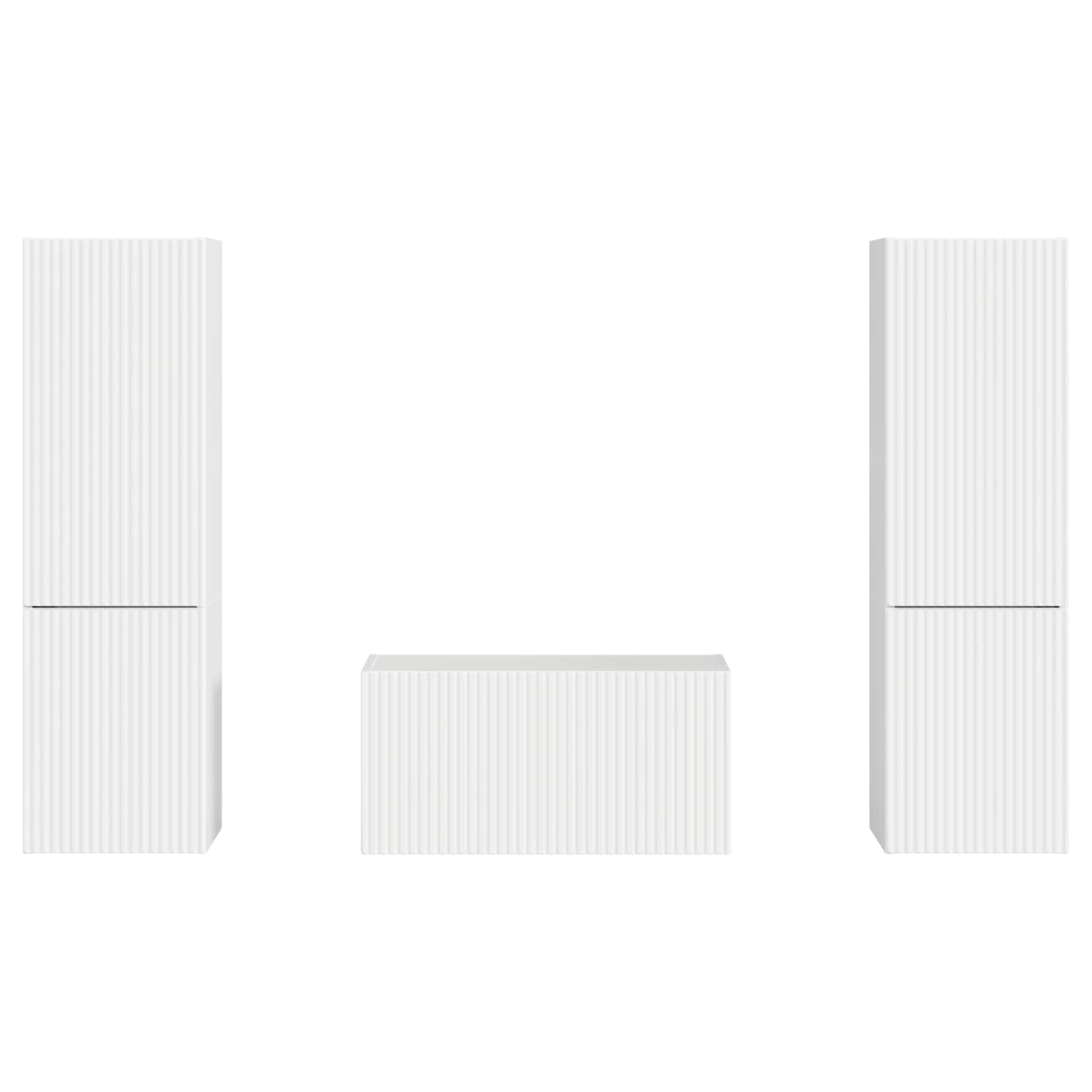 Set TV komoda 5 pcs Visoki sjaj bijela Konstruirano drvo