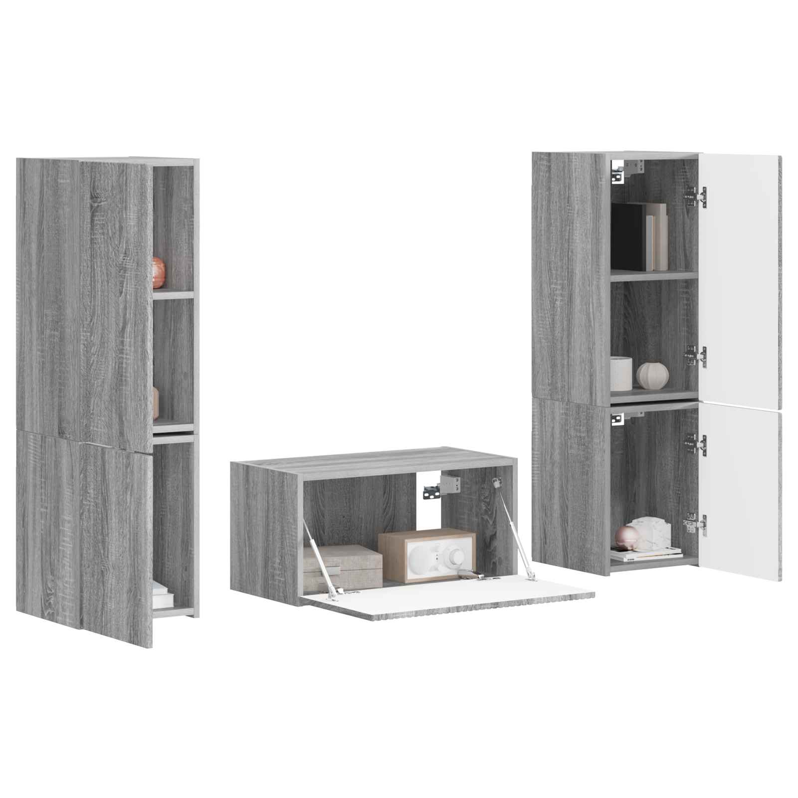 Set TV komoda 5 pcs Siva Sonoma Konstruirano drvo