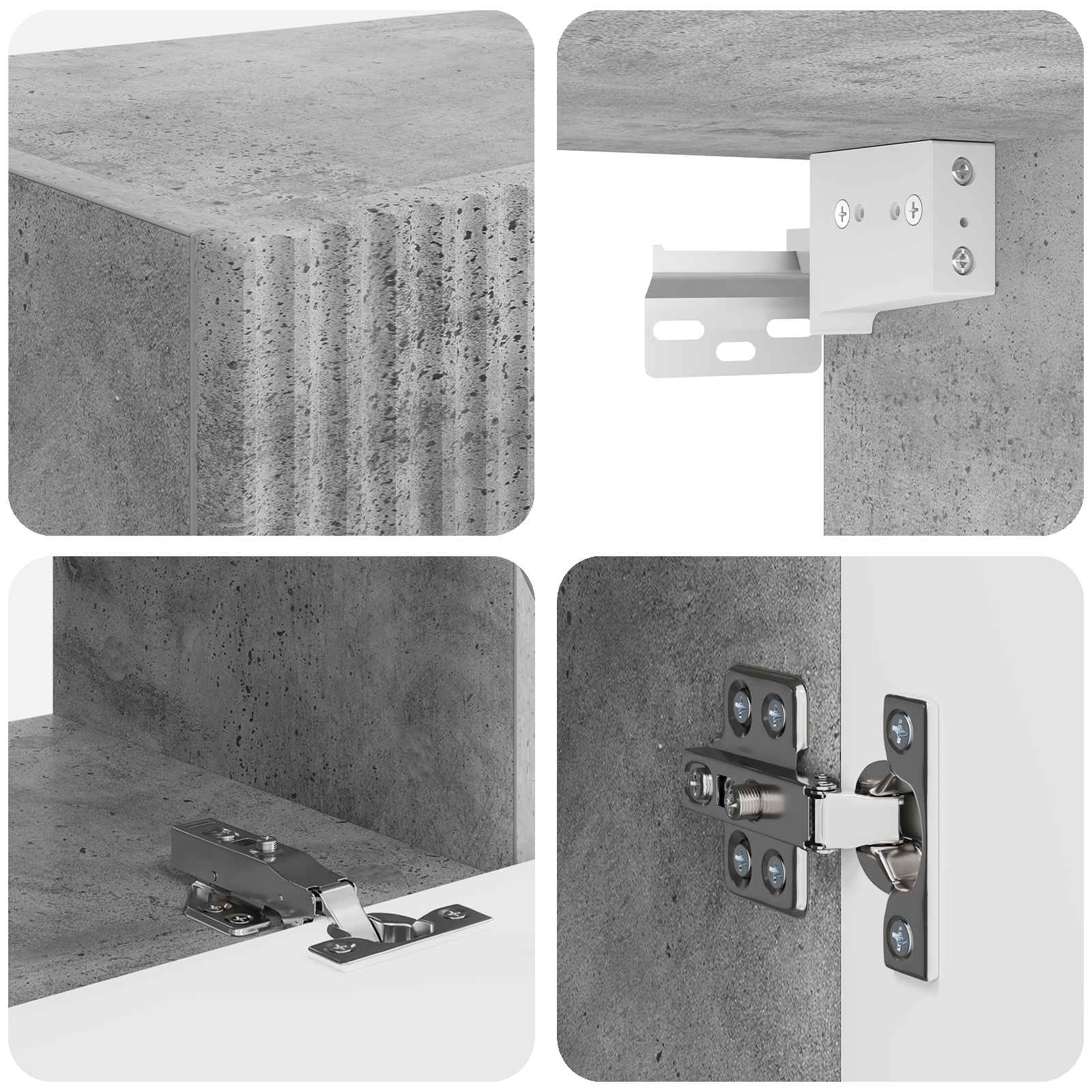 Set TV komoda 6 pcs Betonski sivi Konstruirano drvo