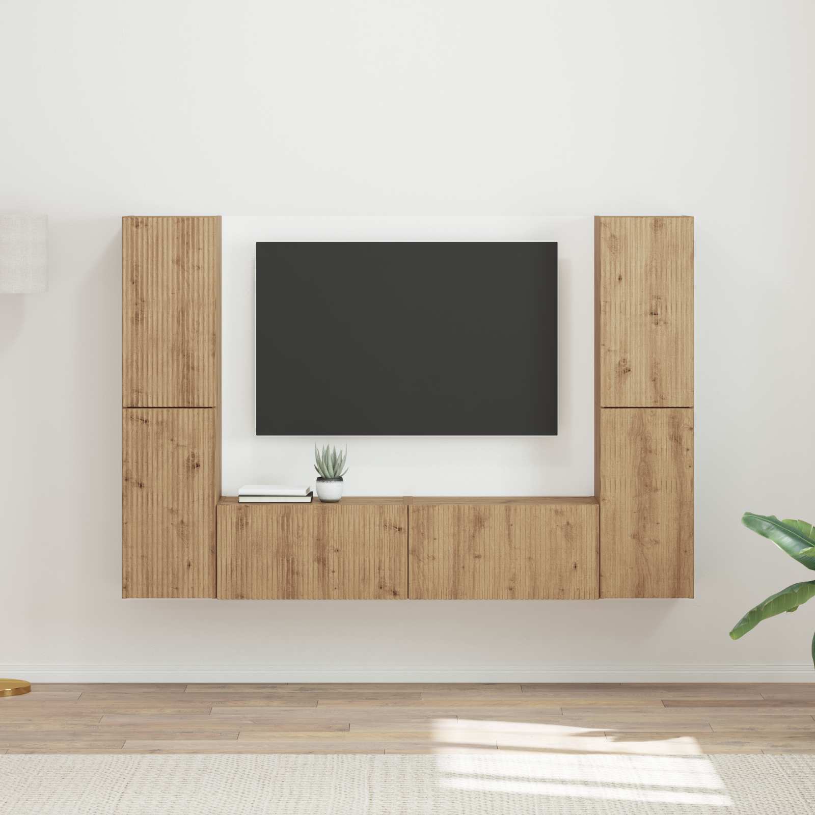 Set TV komoda 6 pcs Umjetnički hrast Konstruirano drvo