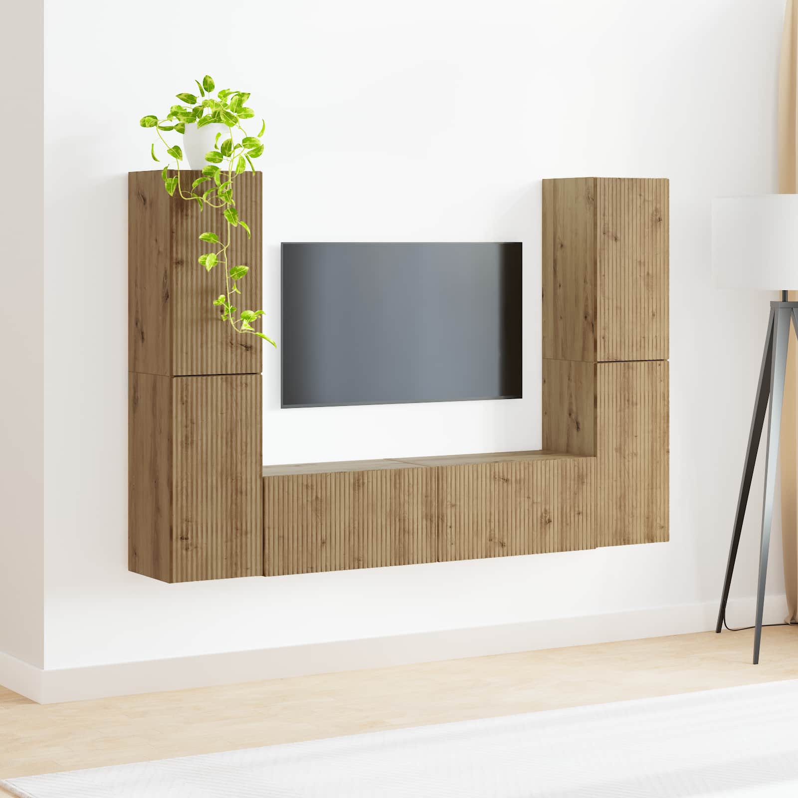 Set TV komoda 6 pcs Umjetnički hrast Konstruirano drvo