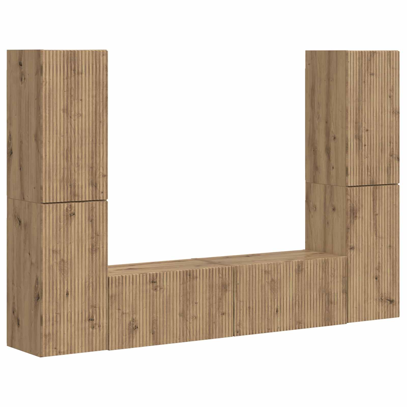 Set TV komoda 6 pcs Umjetnički hrast Konstruirano drvo