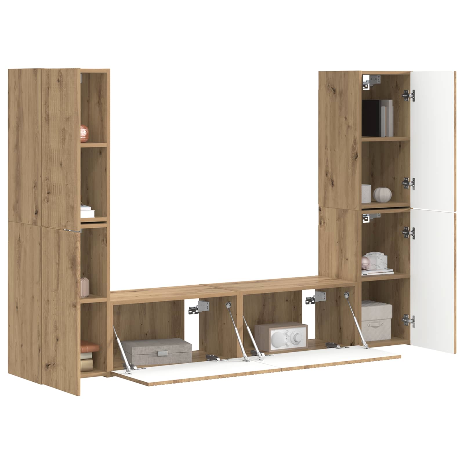 Set TV komoda 6 pcs Umjetnički hrast Konstruirano drvo
