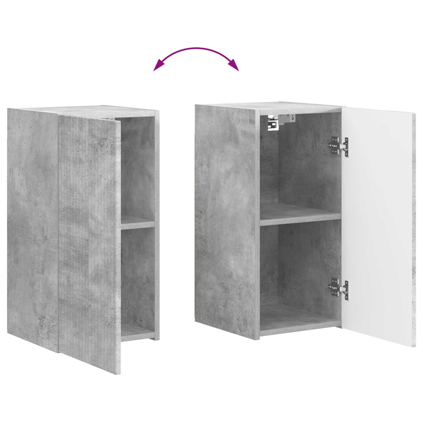 Set TV komoda 4 pcs Betonski sivi Konstruirano drvo