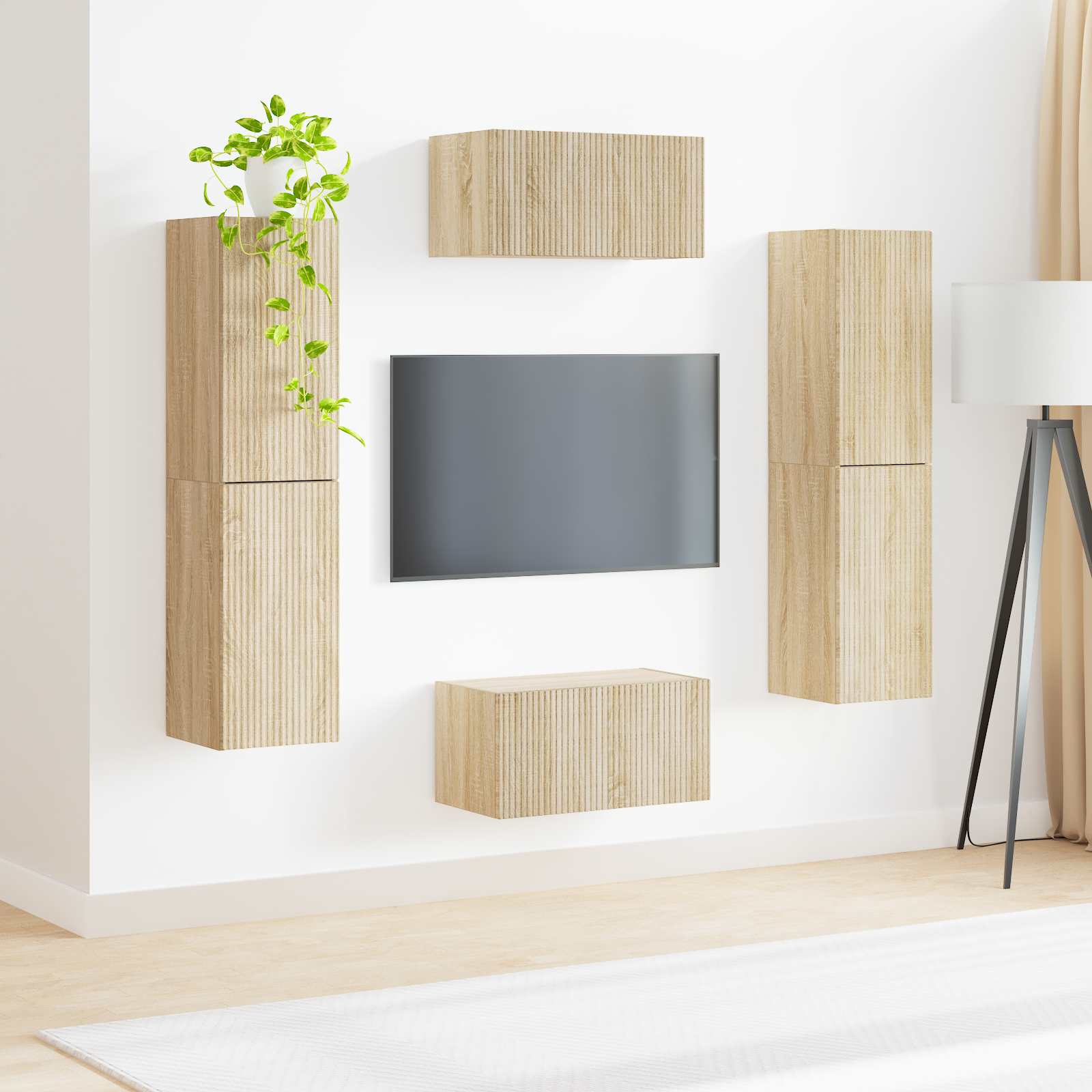 Set TV komoda 6 pcs Sonoma hrast Konstruirano drvo