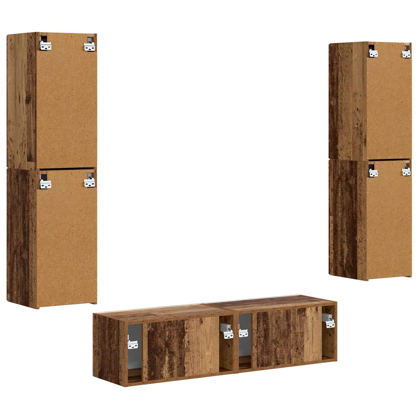 Set TV komoda 6 pcs Staro drvo Konstruirano drvo