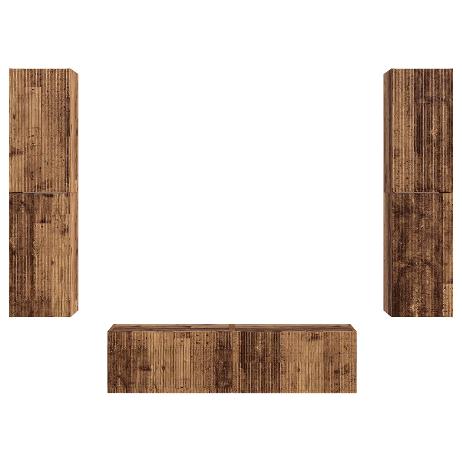 Set TV komoda 6 pcs Staro drvo Konstruirano drvo