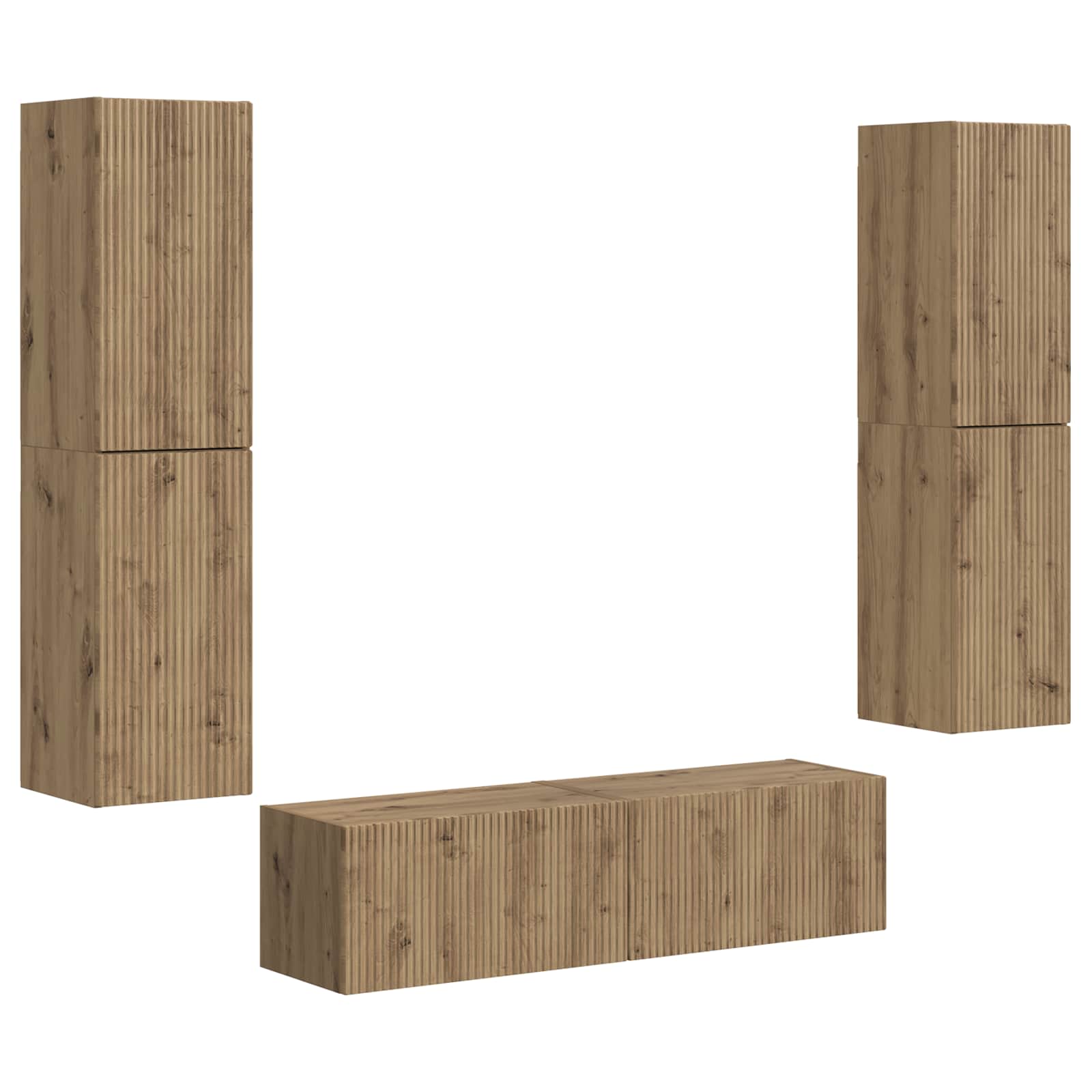 Set TV komoda 6 pcs Umjetnički hrast Konstruirano drvo