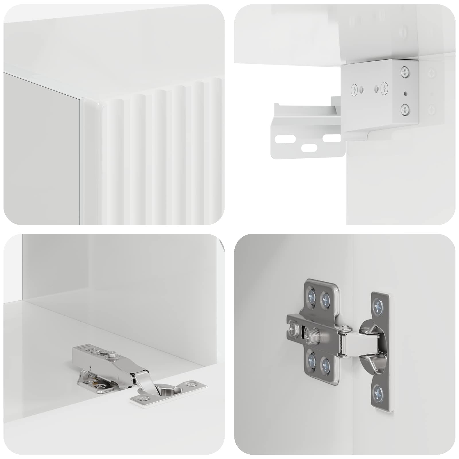 Set TV komoda 8 pcs Visoki sjaj bijela Konstruirano drvo