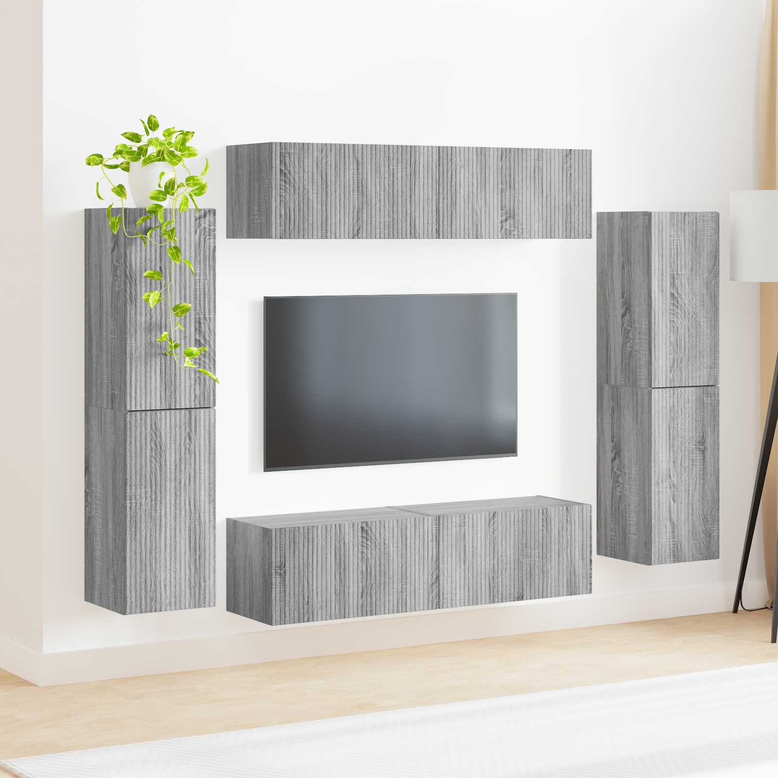 Set TV komoda 8 pcs Siva Sonoma Konstruirano drvo