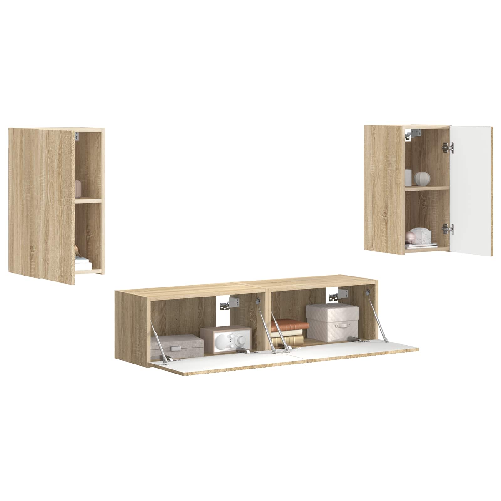 Set TV komoda 4 pcs Sonoma hrast Konstruirano drvo