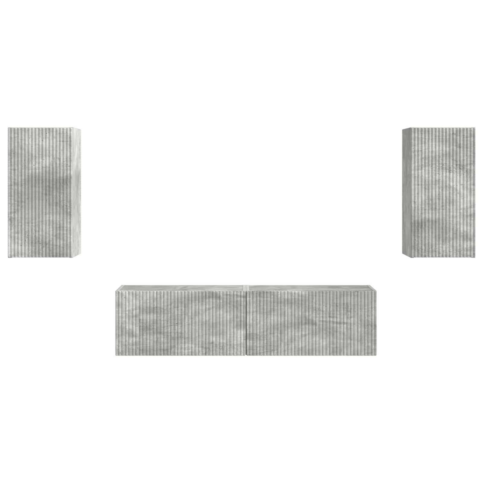 Set TV komoda 4 pcs Betonski sivi Konstruirano drvo