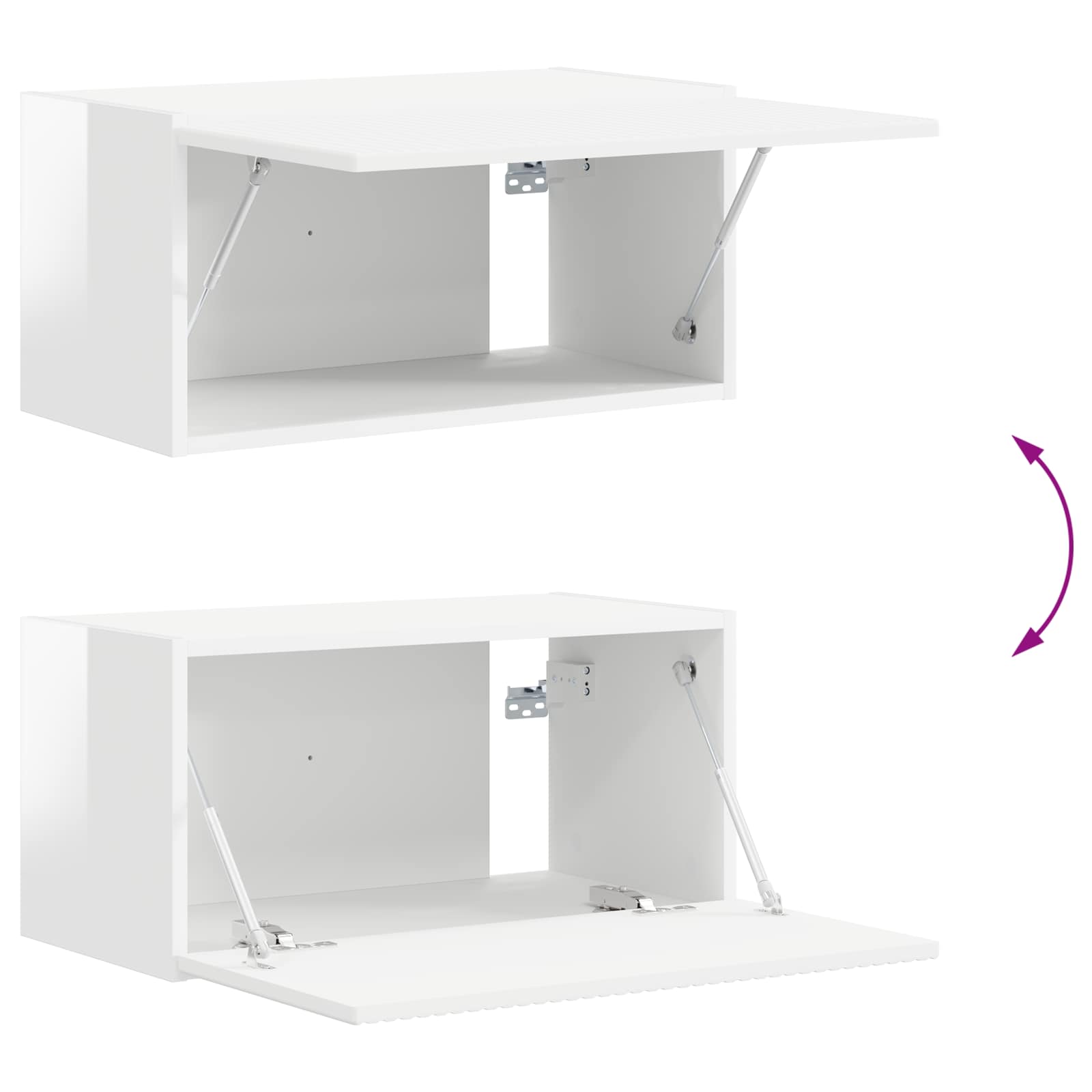 Set TV komoda 4 pcs Visoki sjaj bijela Konstruirano drvo
